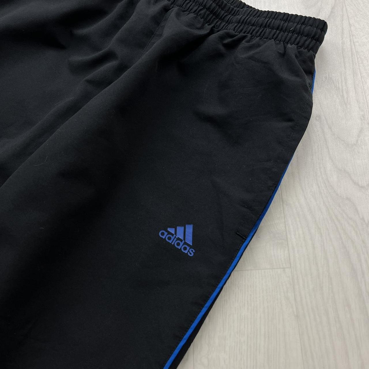 VINTAGE Y2K ADIDAS SIDE STRIPE BAGGY TRACKSUIT BOTTOMS BLACK