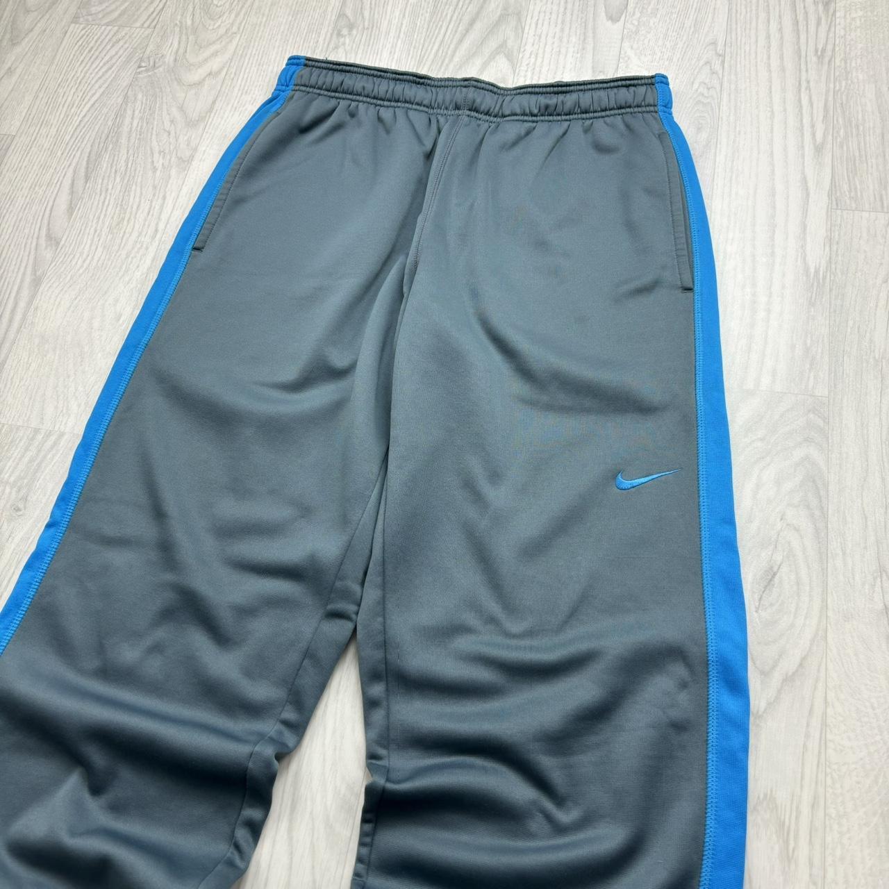 VINTAGE Y2K NIKE BAGGY TRACKSUIT BOTTOMS GREY / BLUE
