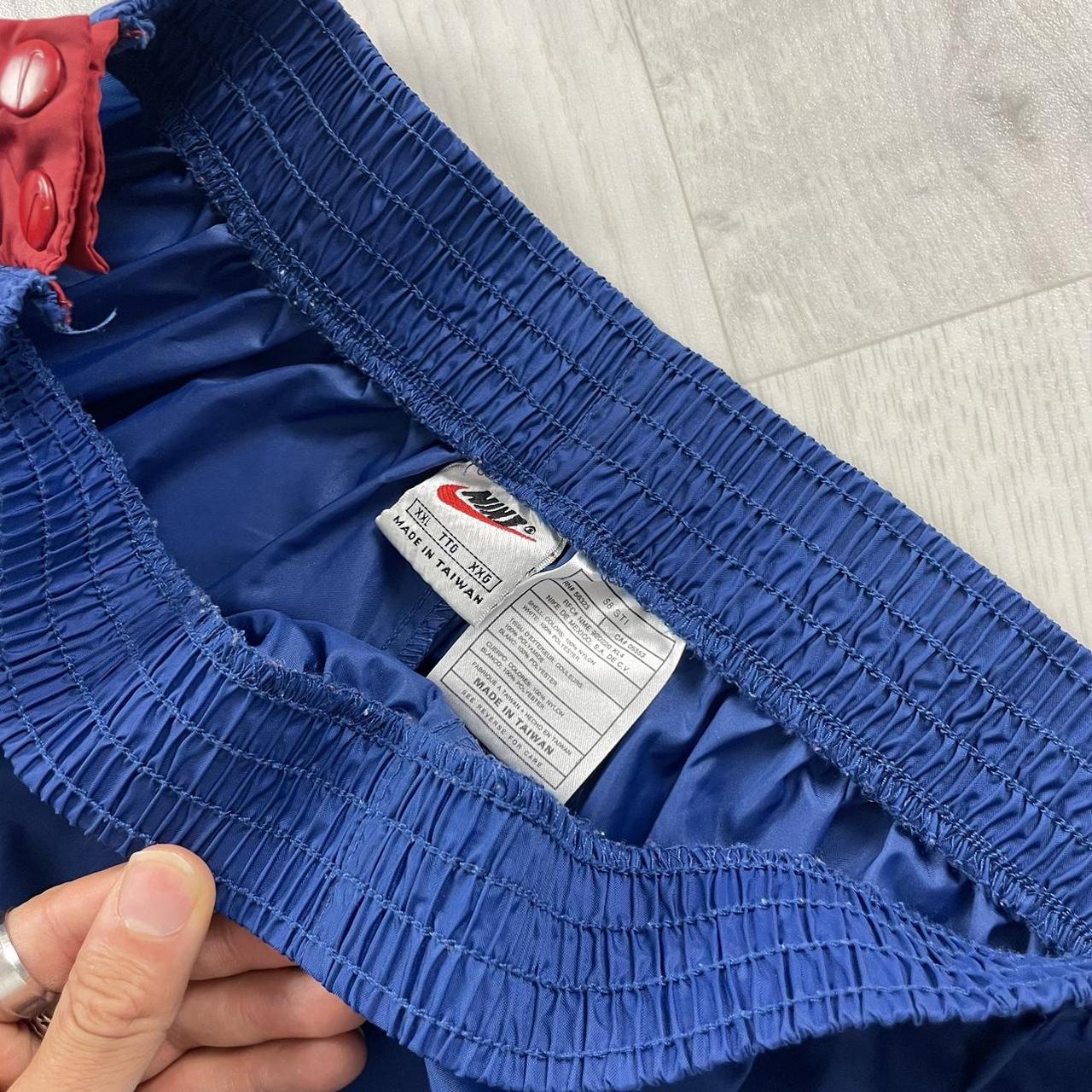 VINTAGE 90s NIKE WIDE LEG TRACKSUIT BOTTOMS BLUE / RED (XXL)