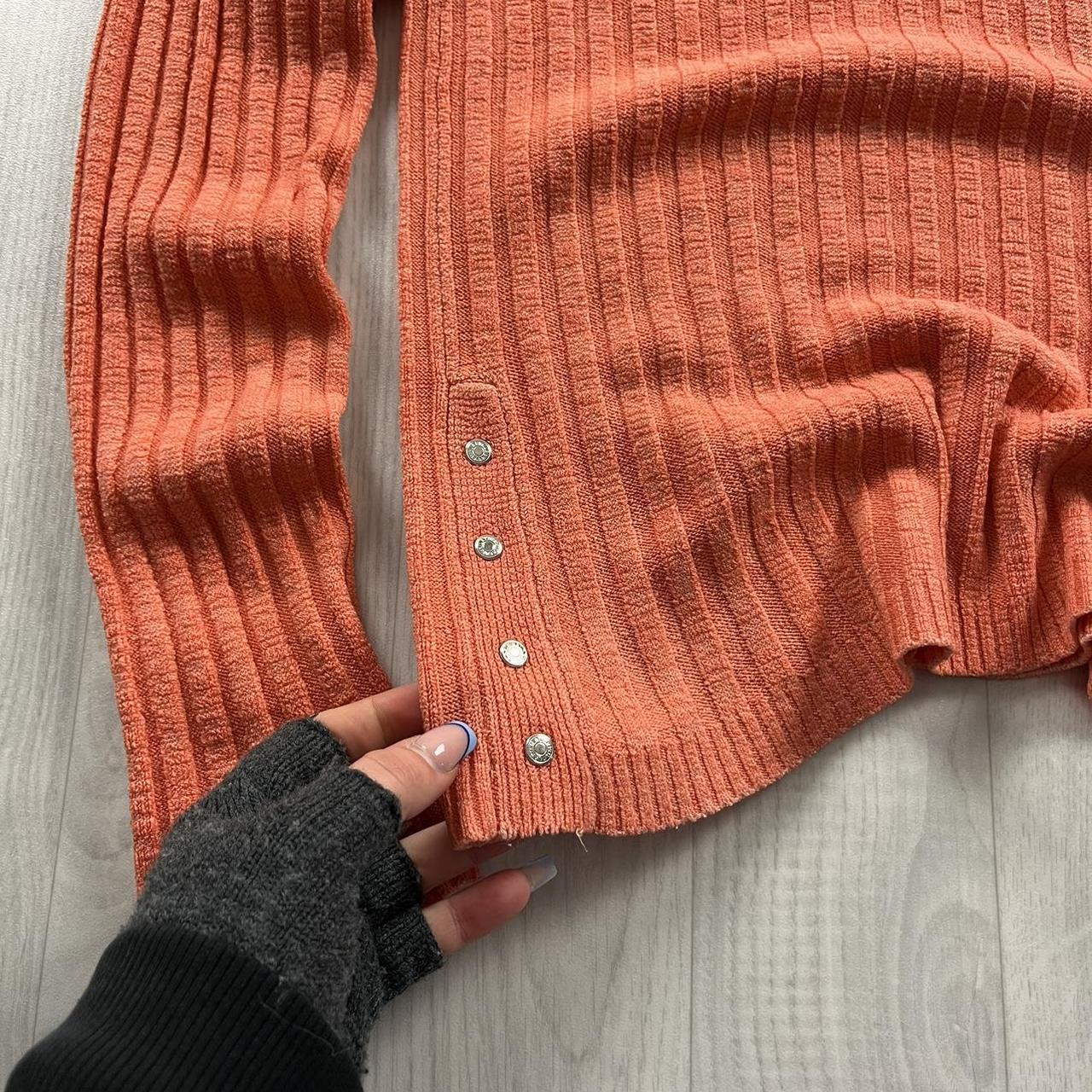VINTAGE Y2K RIBBED KNITTED JUMPER ORANGE