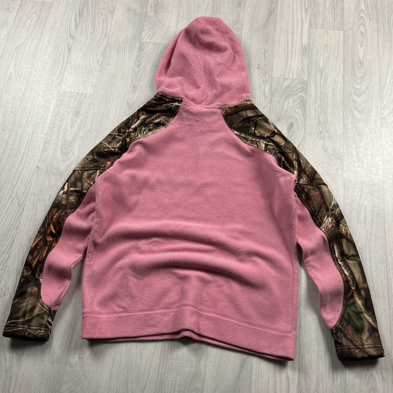 VINTAGE REALTREE QUARTER ZIP FLEECE HOODIE CAMO PINK