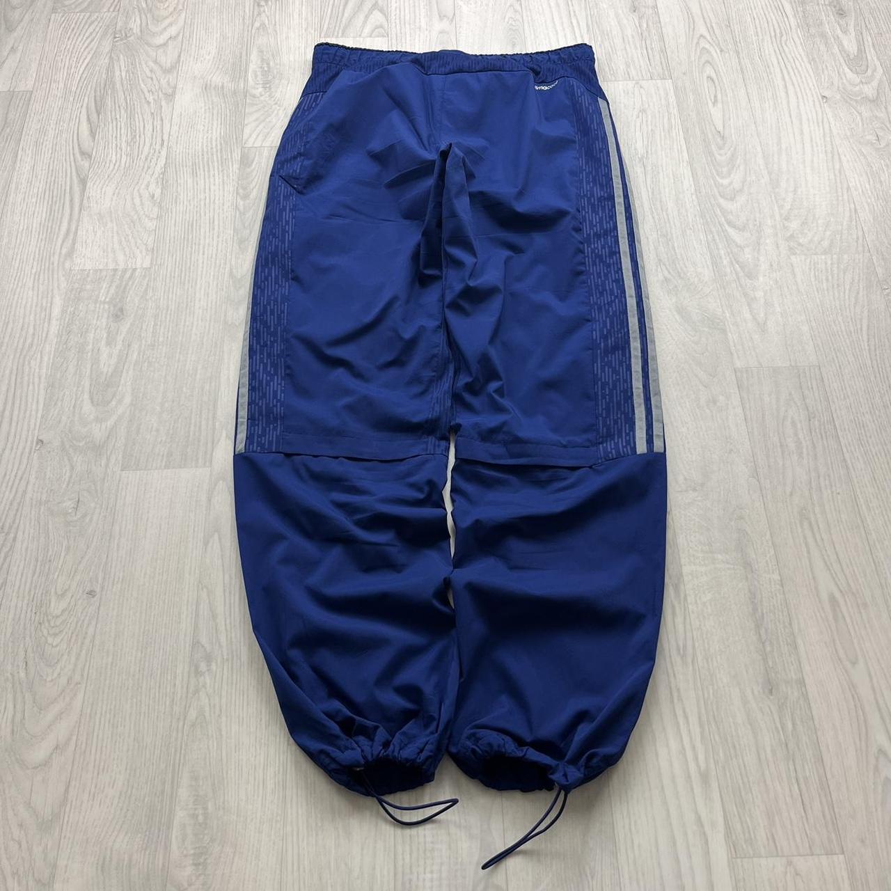 VINTAGE Y2K ADIDAS TECHNICAL BAGGY TRACKSUIT BOTTOMS NAVY BLUE