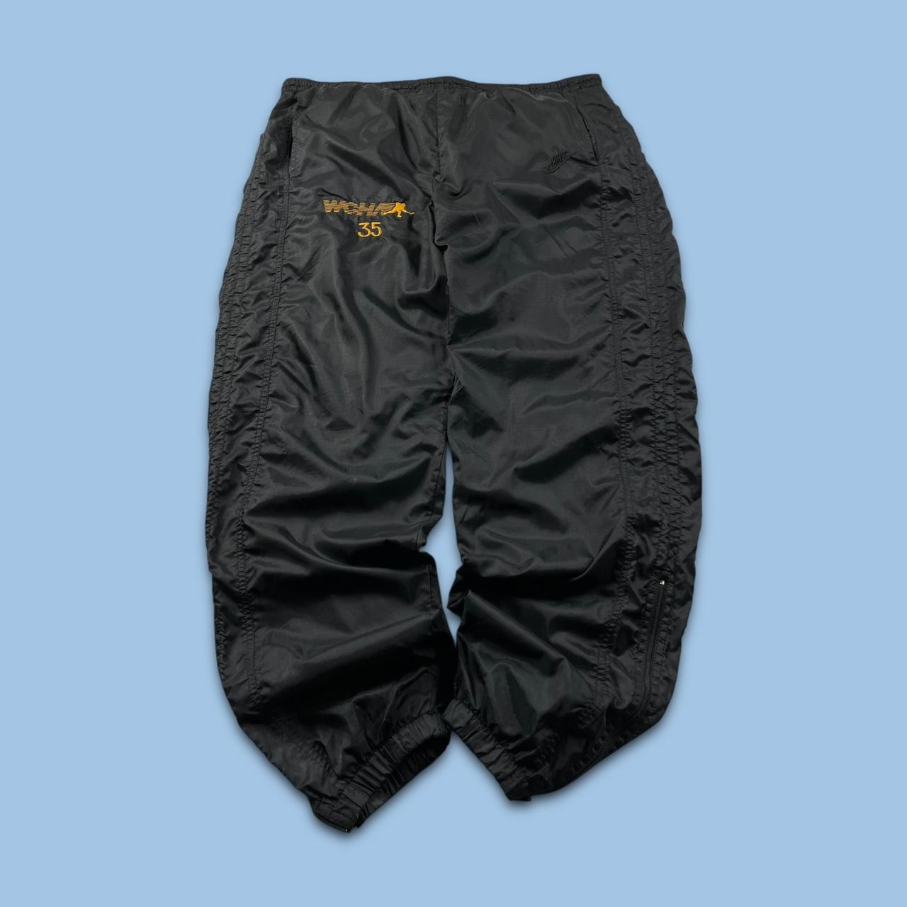 VINTAGE 90s NIKE BAGGY TRACKSUIT BOTTOMS BLACK
