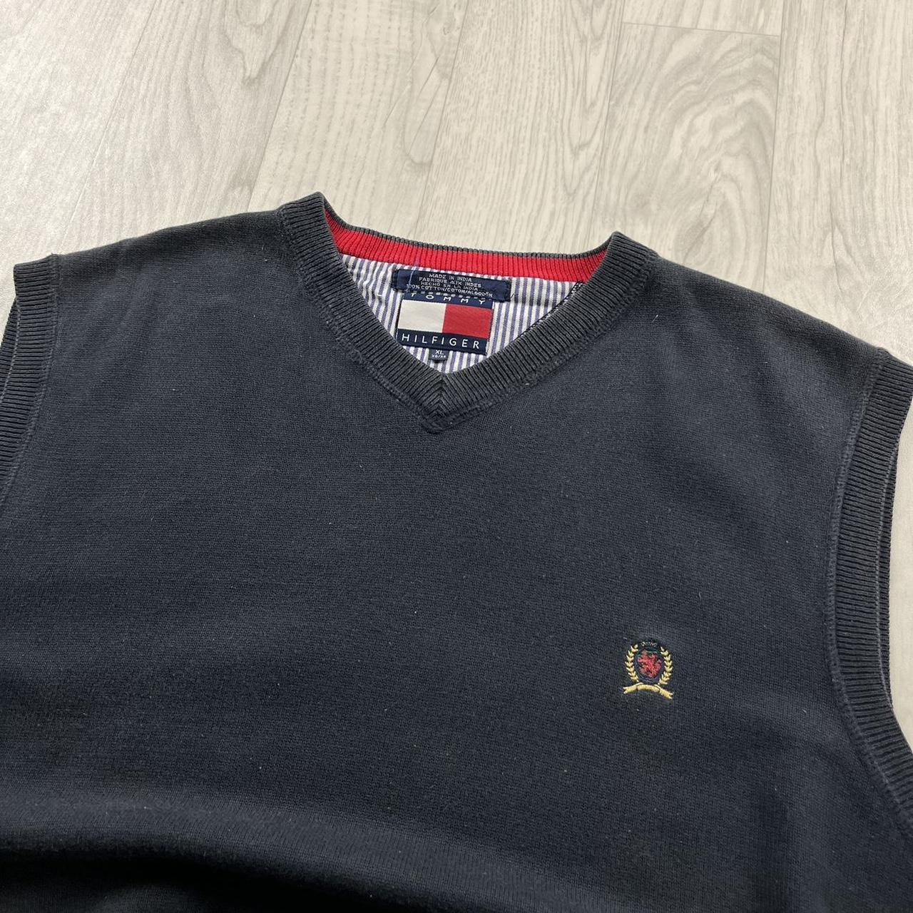 VINTAGE Y2K TOMMY HILFIGER CHUNKY SWEATER VEST NAVY