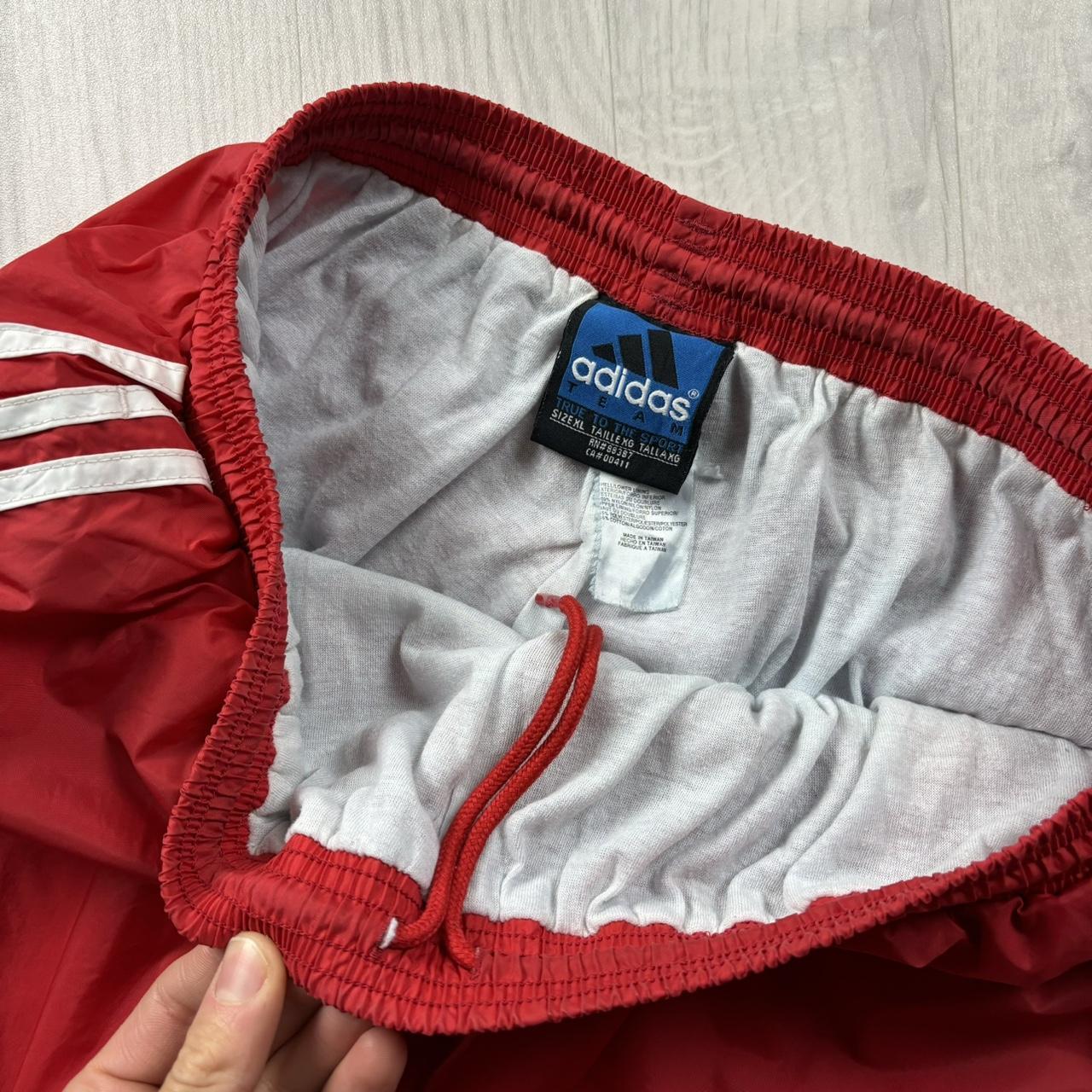 VINTAGE 90s ADIDAS TEAM BAGGY TRACKSUIT BOTTOMS RED