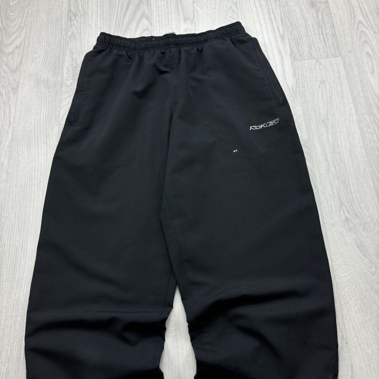 VINTAGE Y2K REEBOK BAGGY TRACKSUIT BOTTOMS BLACK