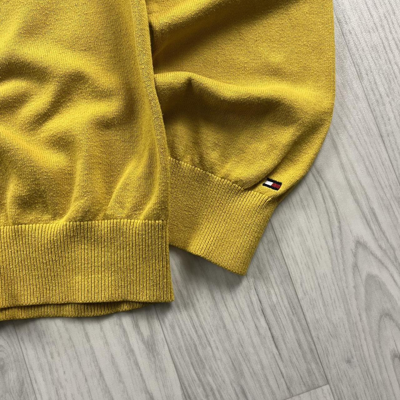 VINTAGE Y2K TOMMY HILFIGER FLAG KNITTED JUMPER YELLOW (M)