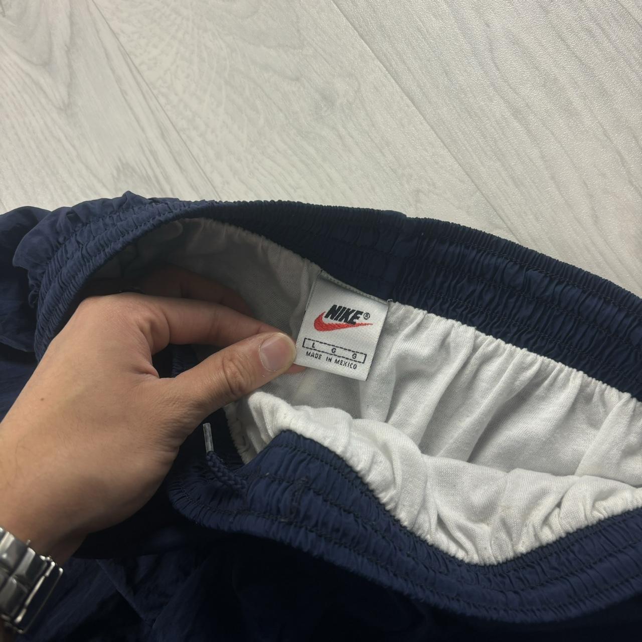 VINTAGE 90s NIKE BAGGY SHELL TRACKSUIT BOTTOMS NAVY