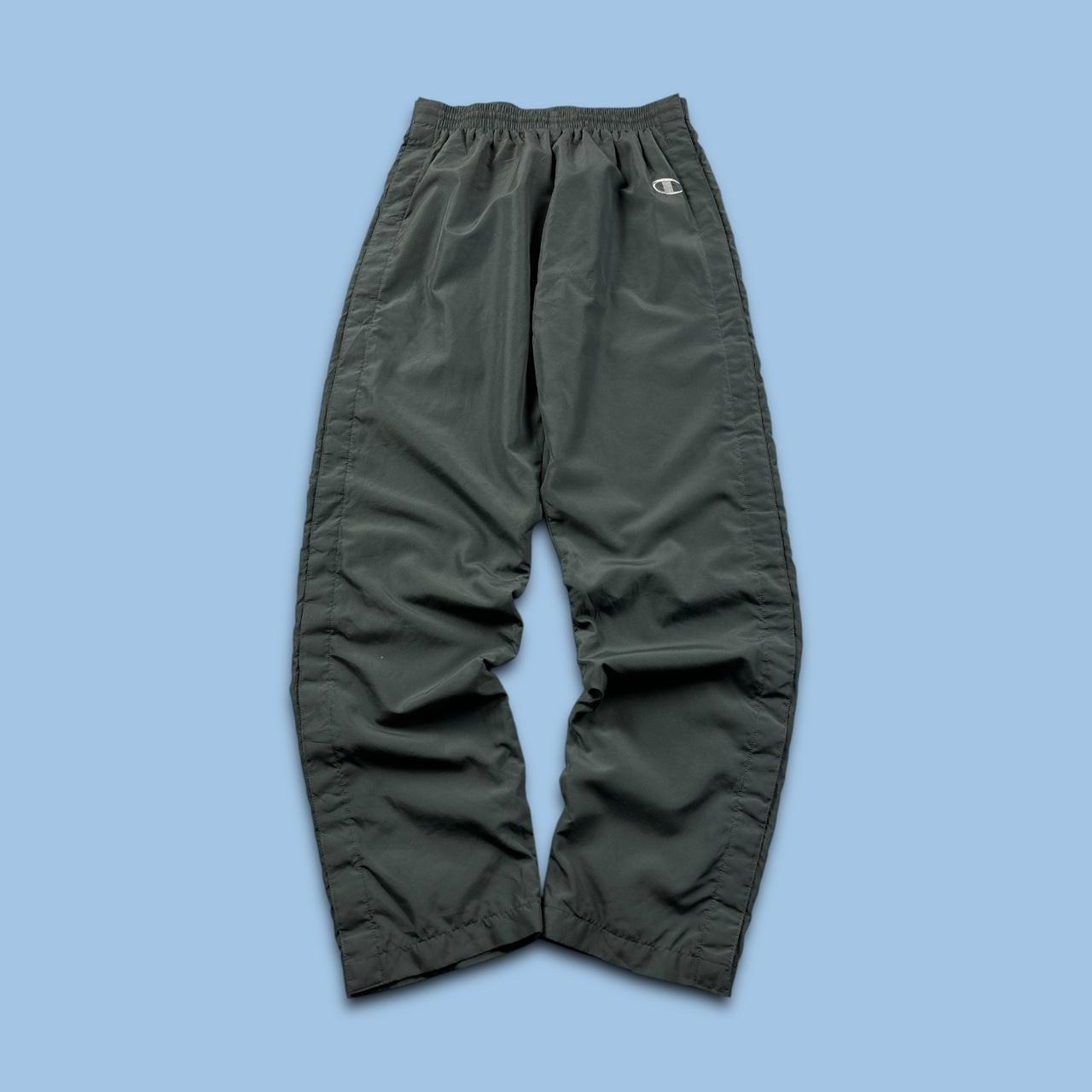 VINTAGE Y2K CHAMPION STRAIGHT LEG BAGGY TRACKSUIT BOTTOMS GREY