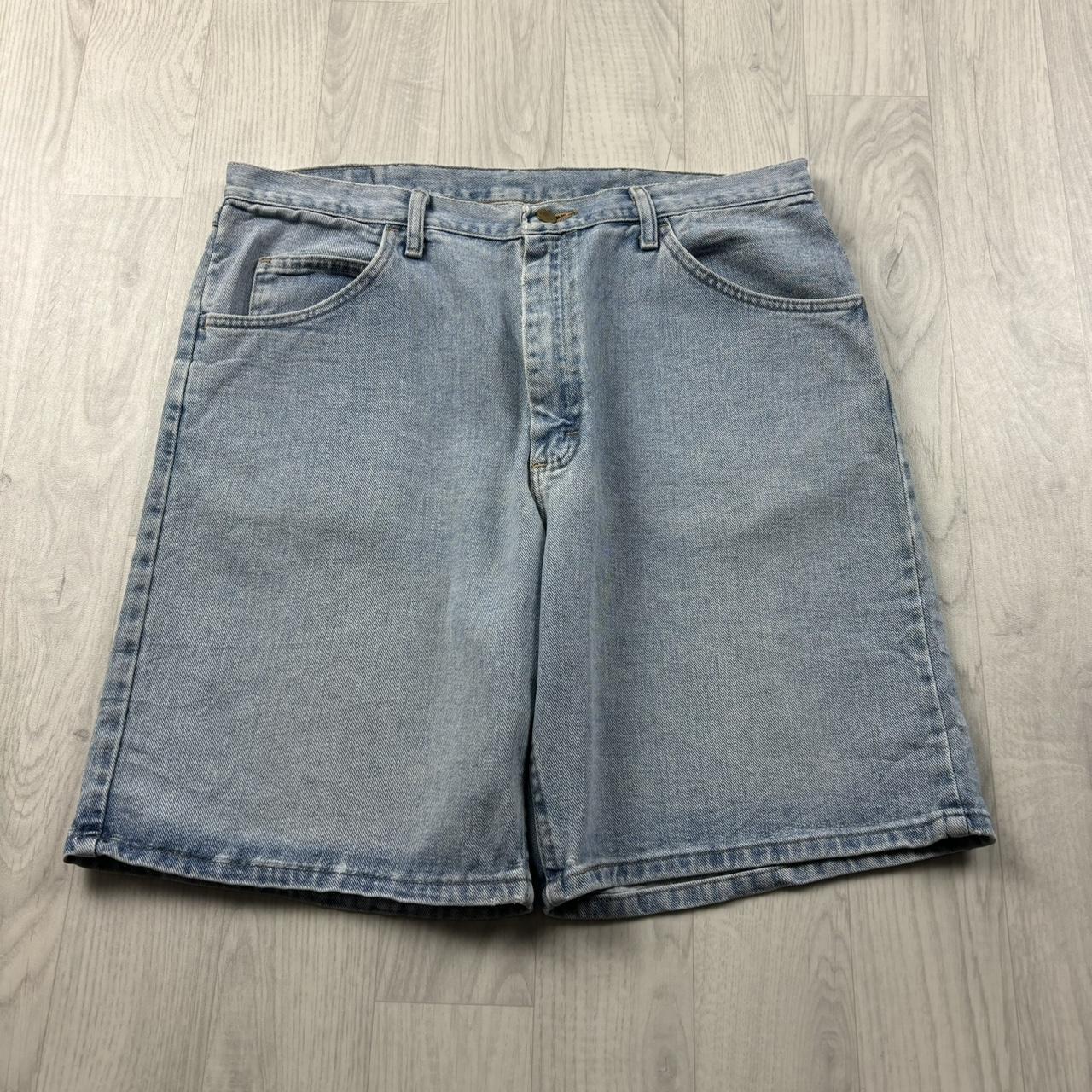 VINTAGE 00s WRANGLER BAGGY LOOSE JORTS LIGHT BLUE