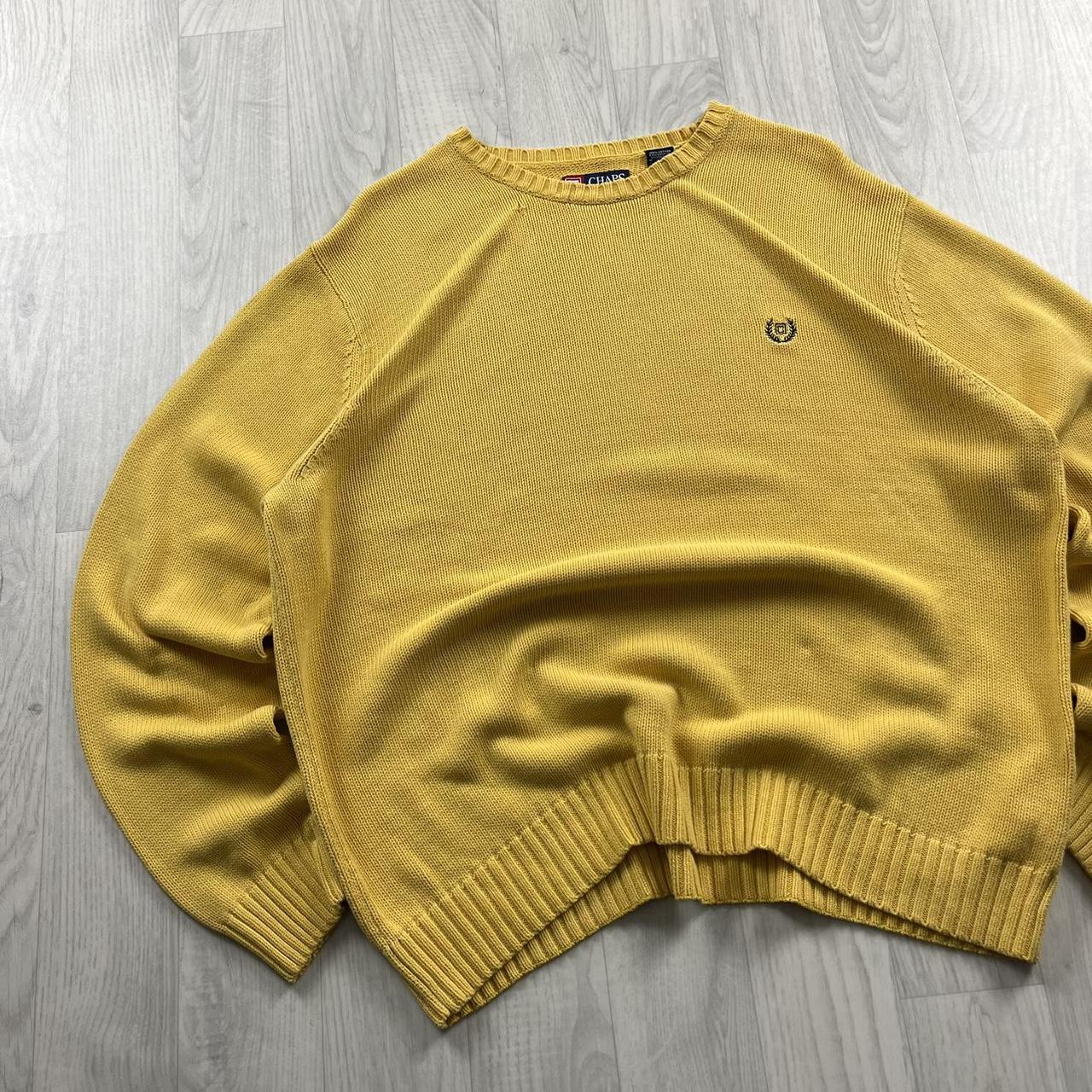 VINTAGE Y2K CHAPS CHUNKY KNITTED JUMPER YELLOW