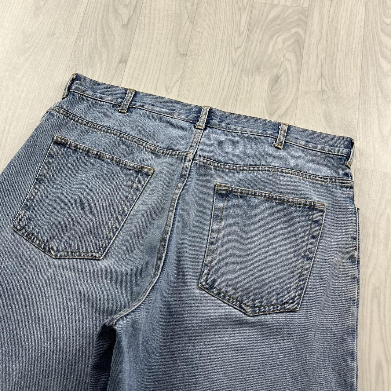 VINTAGE ROUTE 66 BAGGY LOOSE SKATER JORTS LIGHT BLUE (36w)