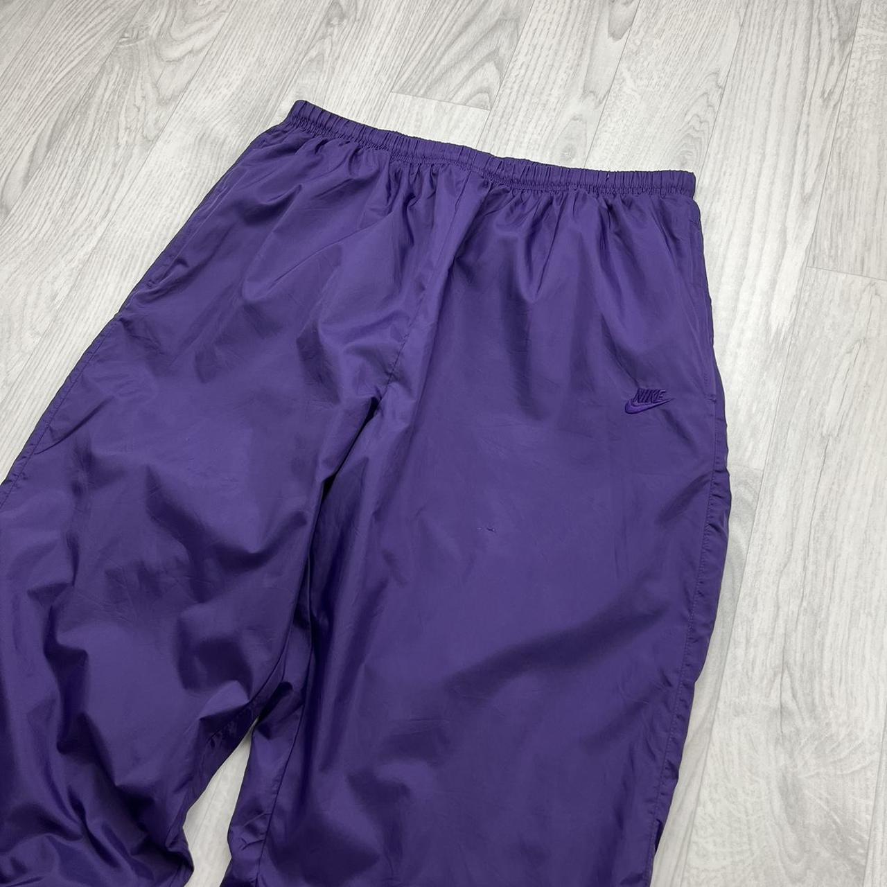 VINTAGE 90s NIKE BAGGY TRACKSUIT BOTTOMS PURPLE