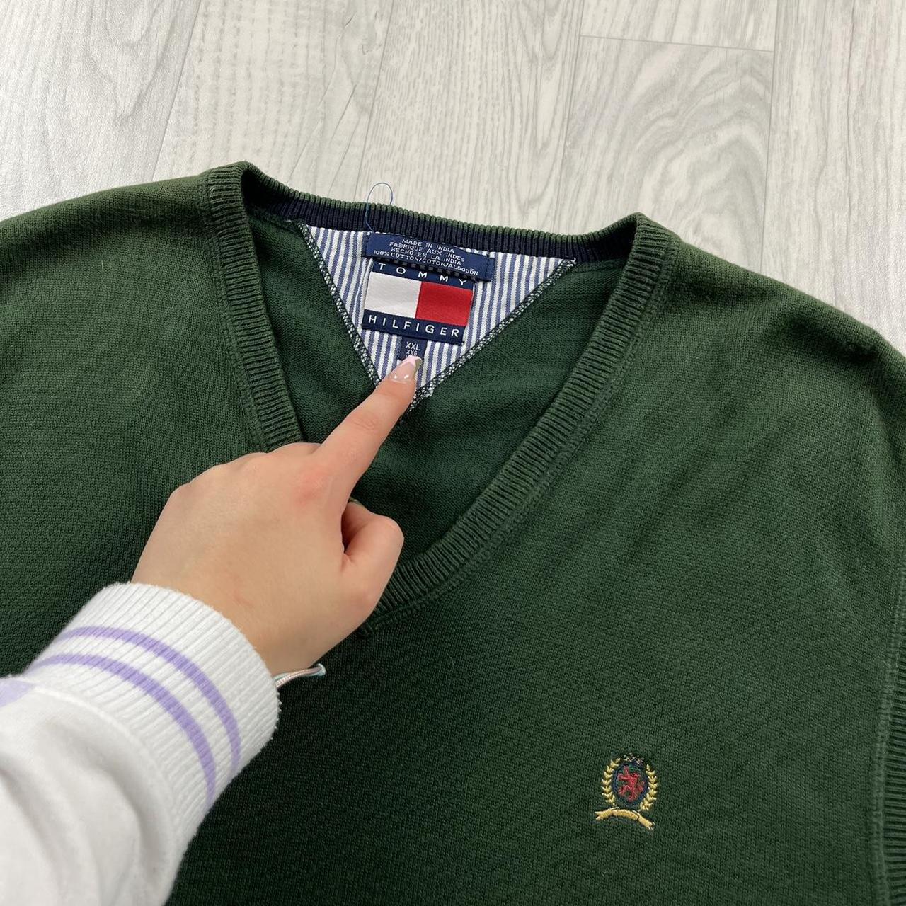 VINTAGE Y2K TOMMY HILFIGER CHUNKY SWEATER VEST GREEN