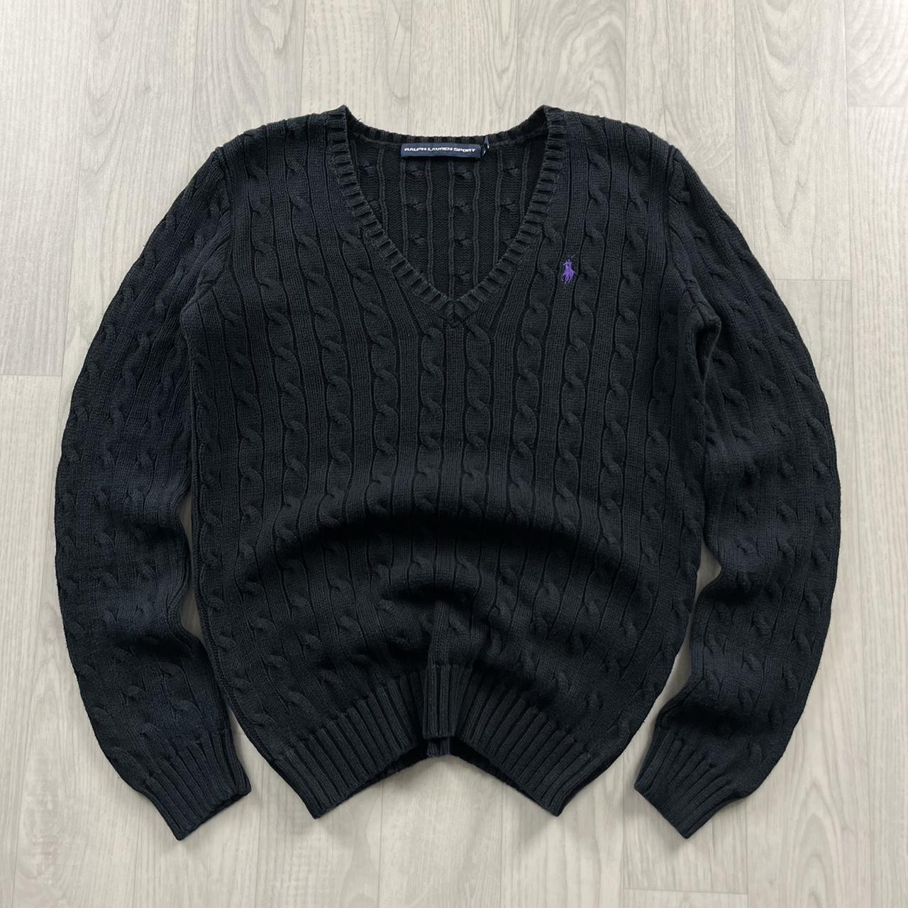VINTAGE Y2K RALPH LAUREN CHUNKY CABLE KNITTED JUMPER BLACK