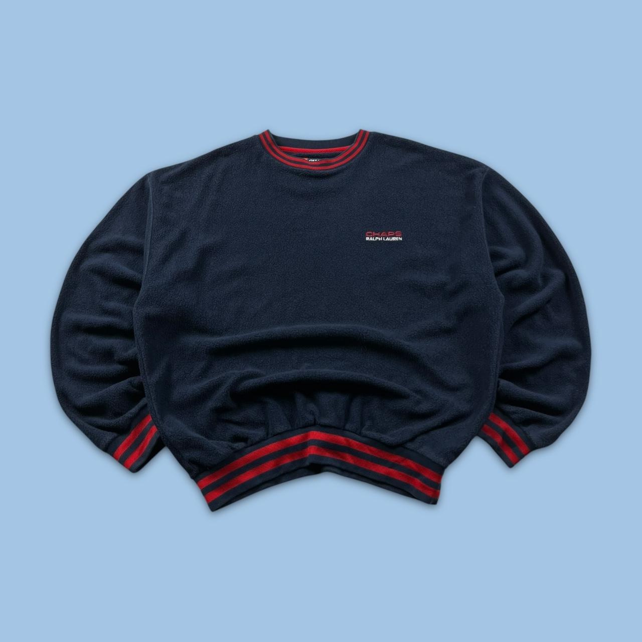 VINTAGE Y2K CHAPS FLEECE SWEATSHIRT NAVY