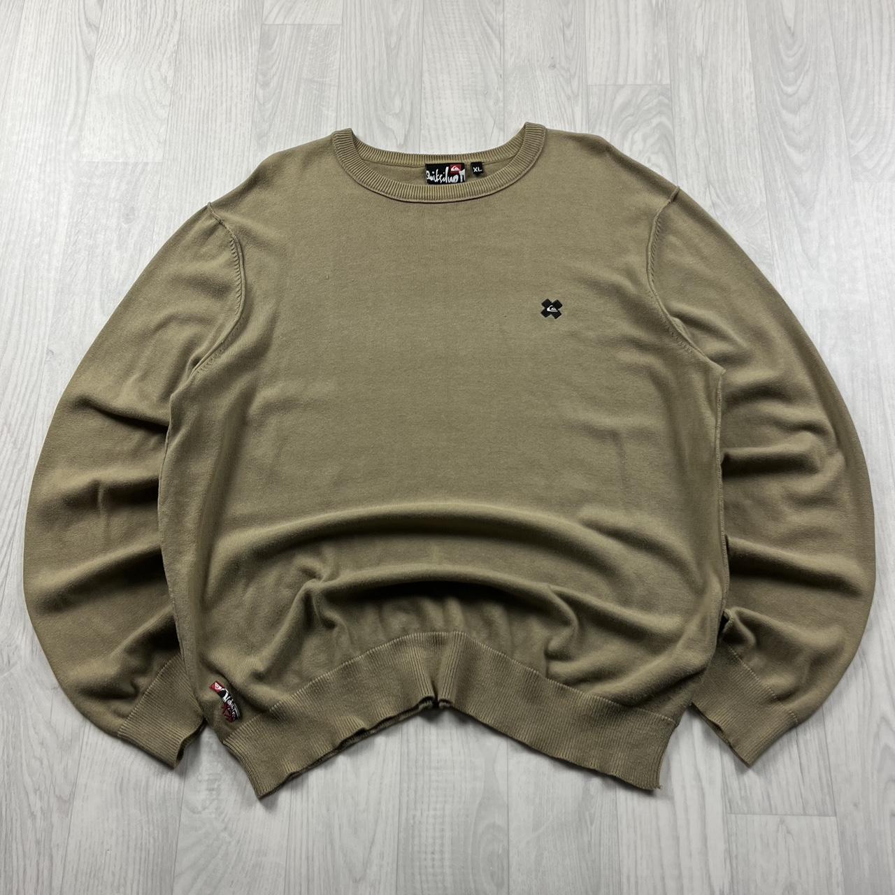 VINTAGE Y2K QUIKSILVER KNITTED JUMPER BEIGE