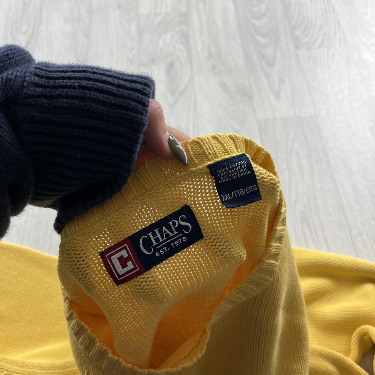 VINTAGE Y2K CHAPS CHUNKY KNITTED JUMPER YELLOW