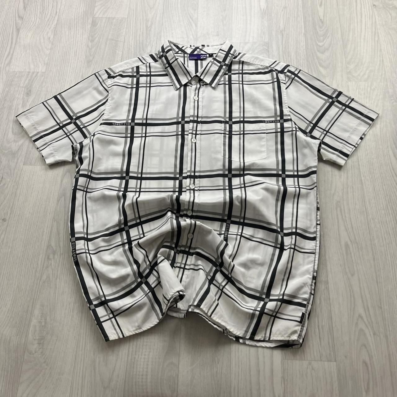 VINTAGE Y2K BILLABONG CHECKERED SHORT SLEEVE SHIRT WHITE