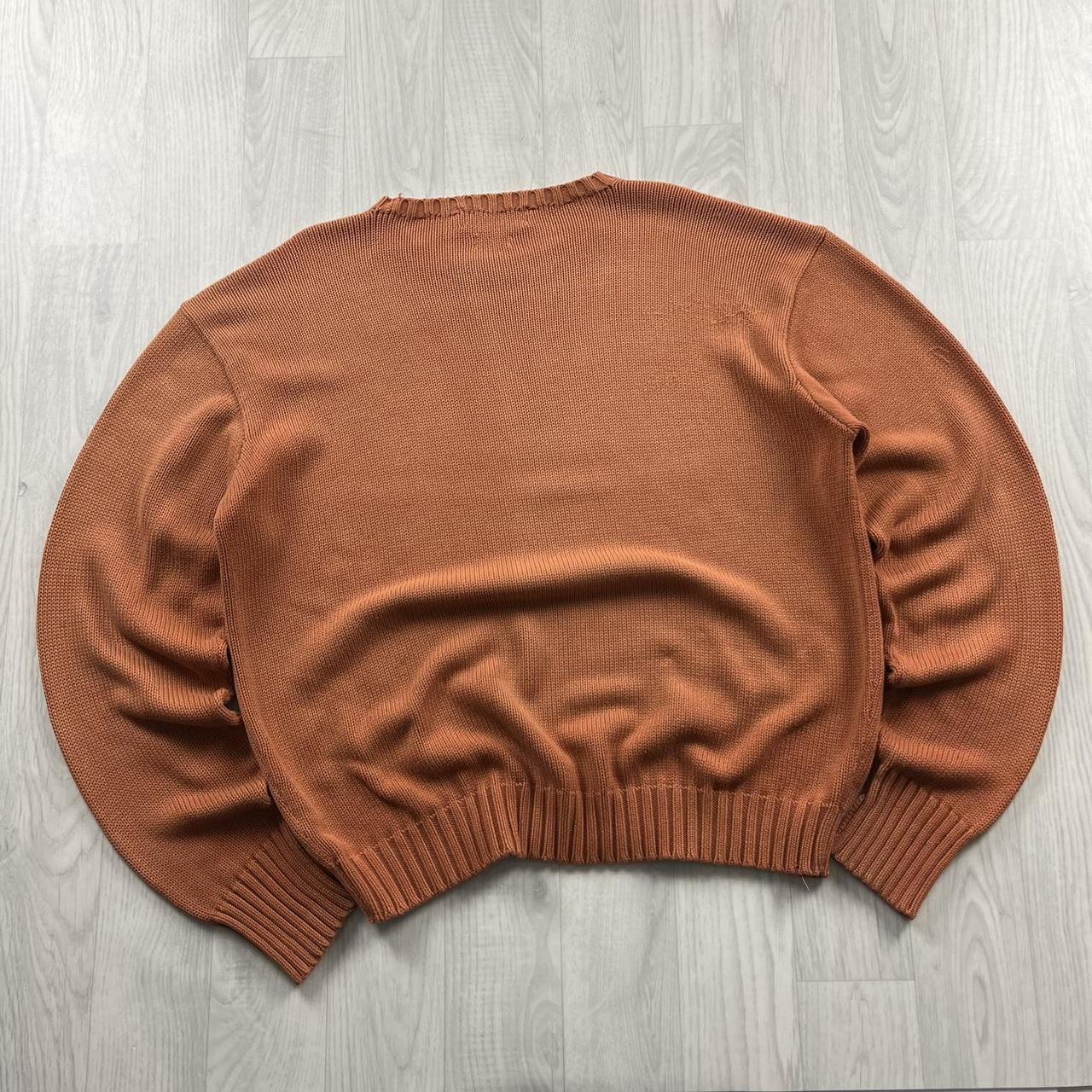 VINTAGE Y2K POLO RALPH LAUREN CHUNKY KNITTED JUMPER ORANGE