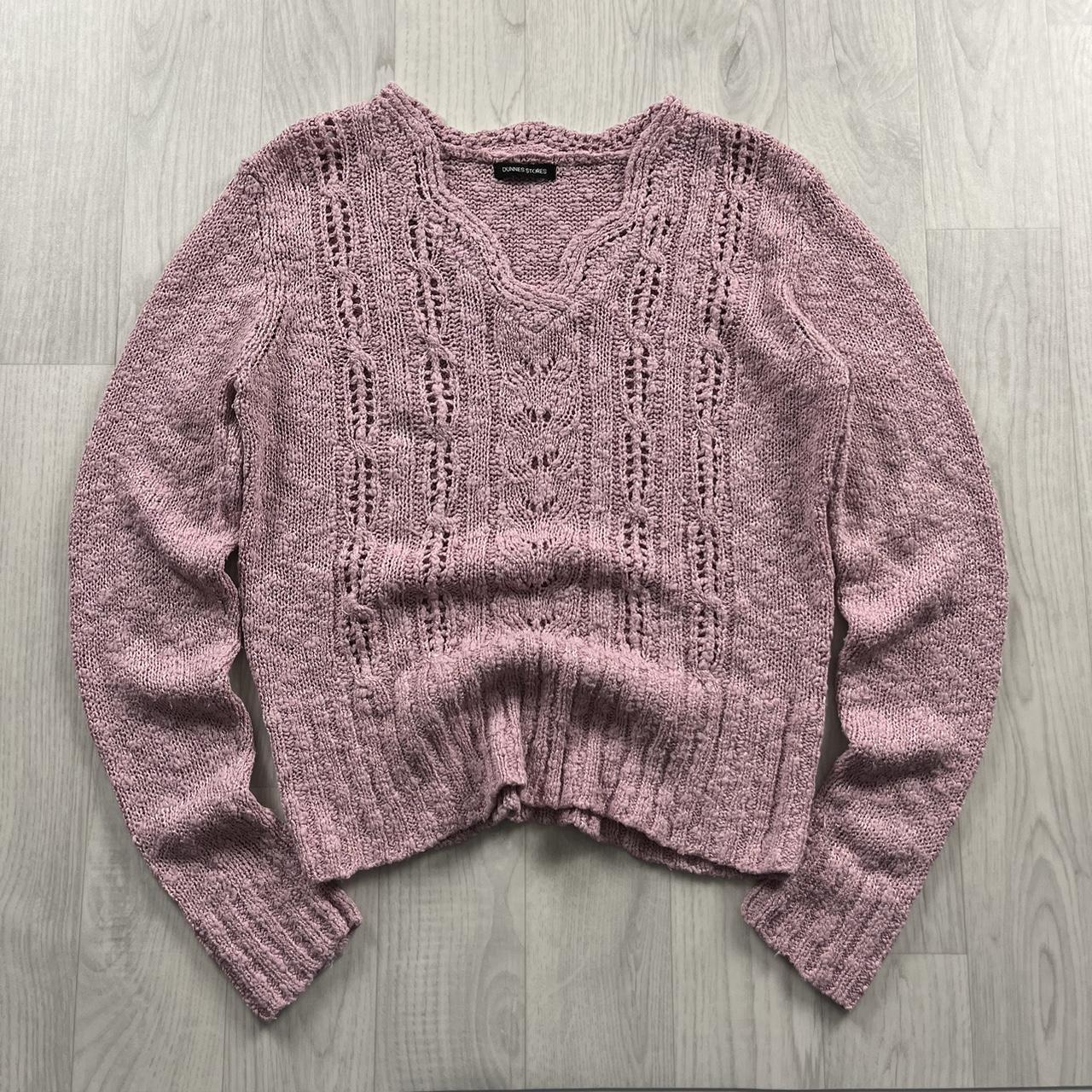 VINTAGE Y2K DUNNES CHUNKY KNITTED JUMPER BABY PINK