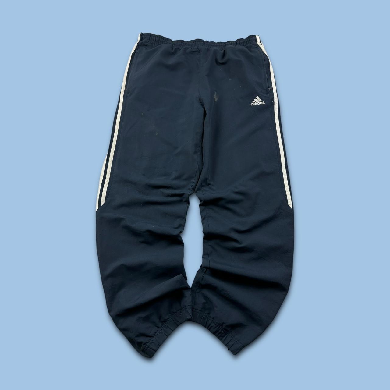 VINTAGE Y2K ADIDAS BAGGY TRACKSUIT BOTTOMS NAVY