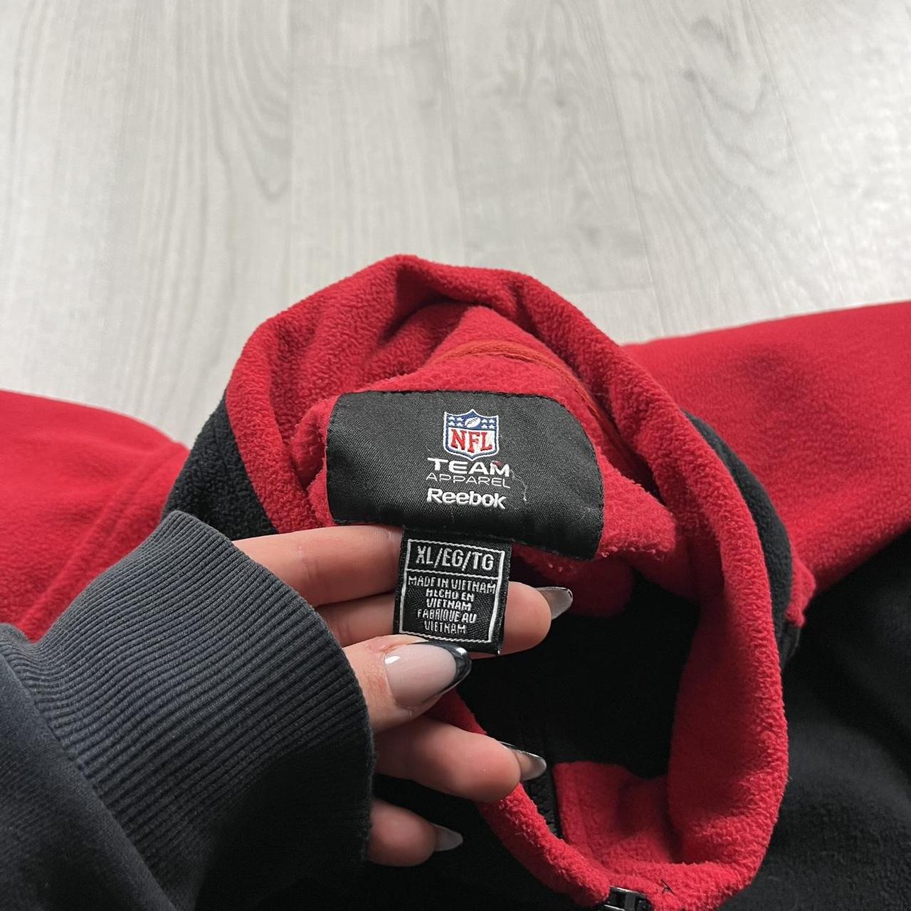 VINTAGE Y2K REEBOK ATLANTA FALCONS QUARTER ZIP FLEECE SWEATSHIRT BLACK RED