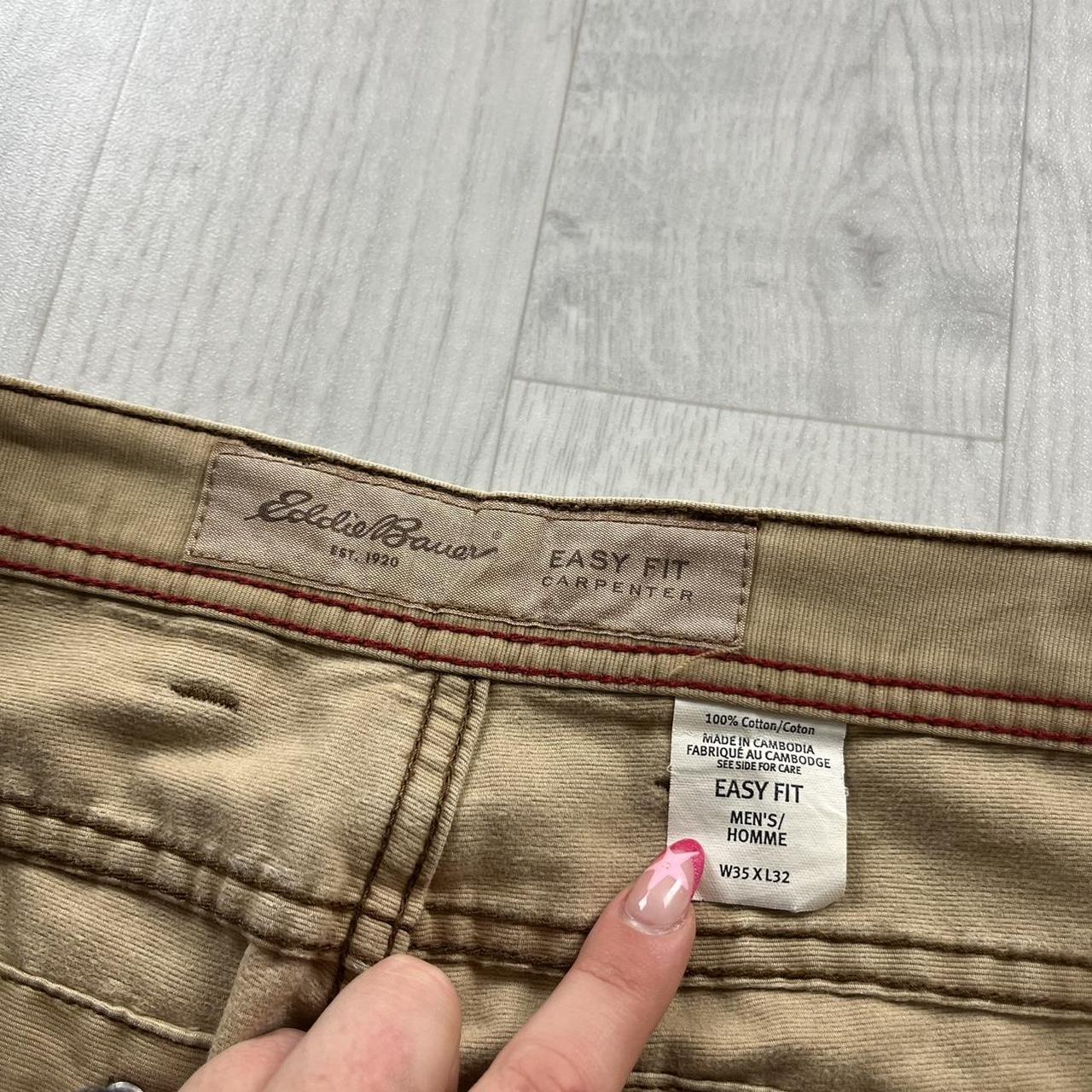 VINTAGE EDDIE BAUER BAGGY WIDE LEG CARPENTER JEANS BEIGE