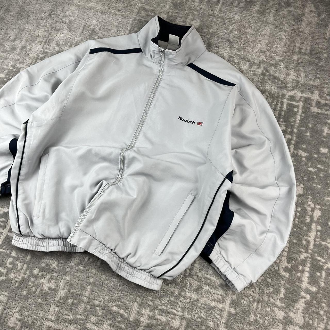 VINTAGE Y2K REEBOK WINDBREAKER TRACKSUIT SPORTY JACKET GREY