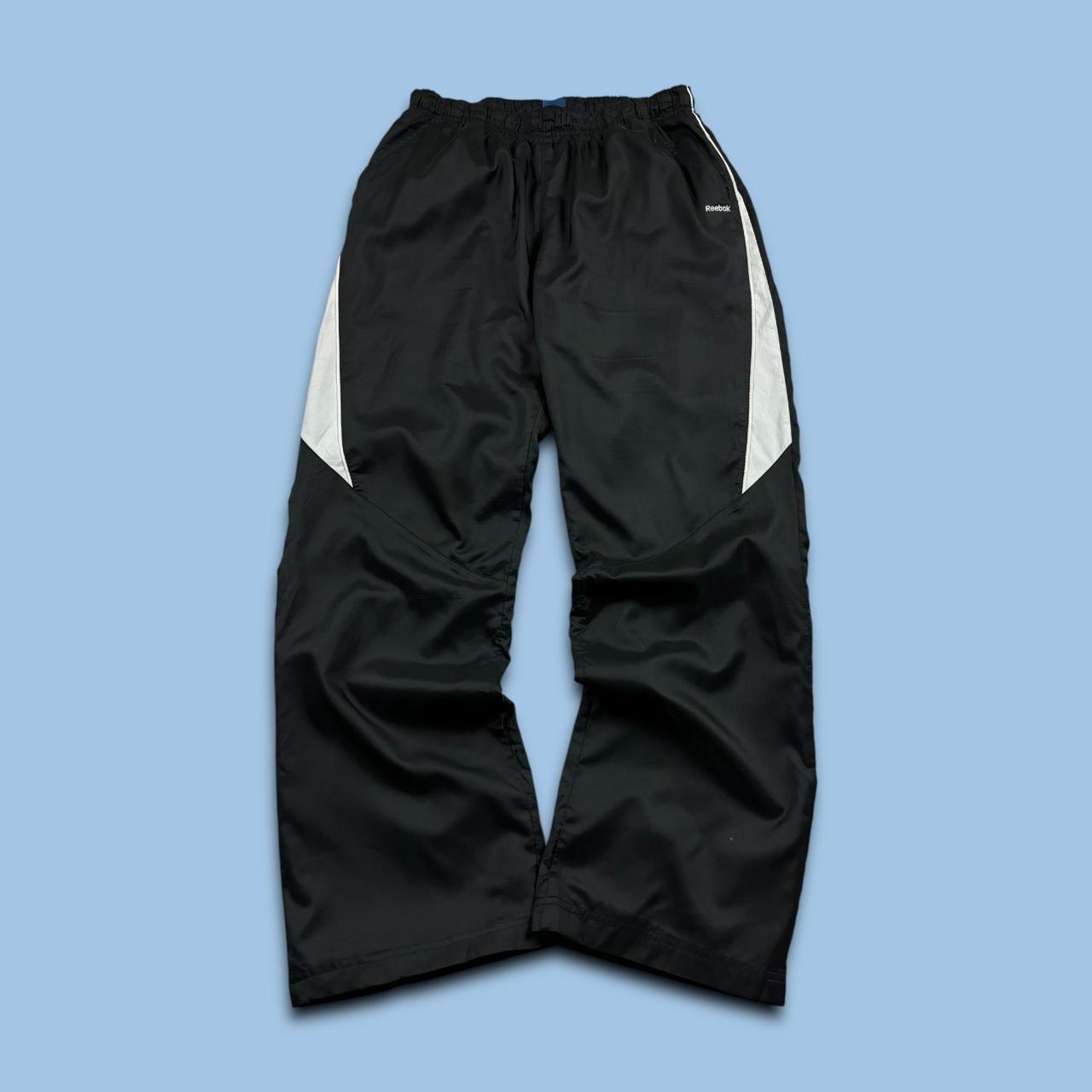 VINTAGE Y2K REEBOK BAGGY TRACKSUIT BOTTOMS BLACK