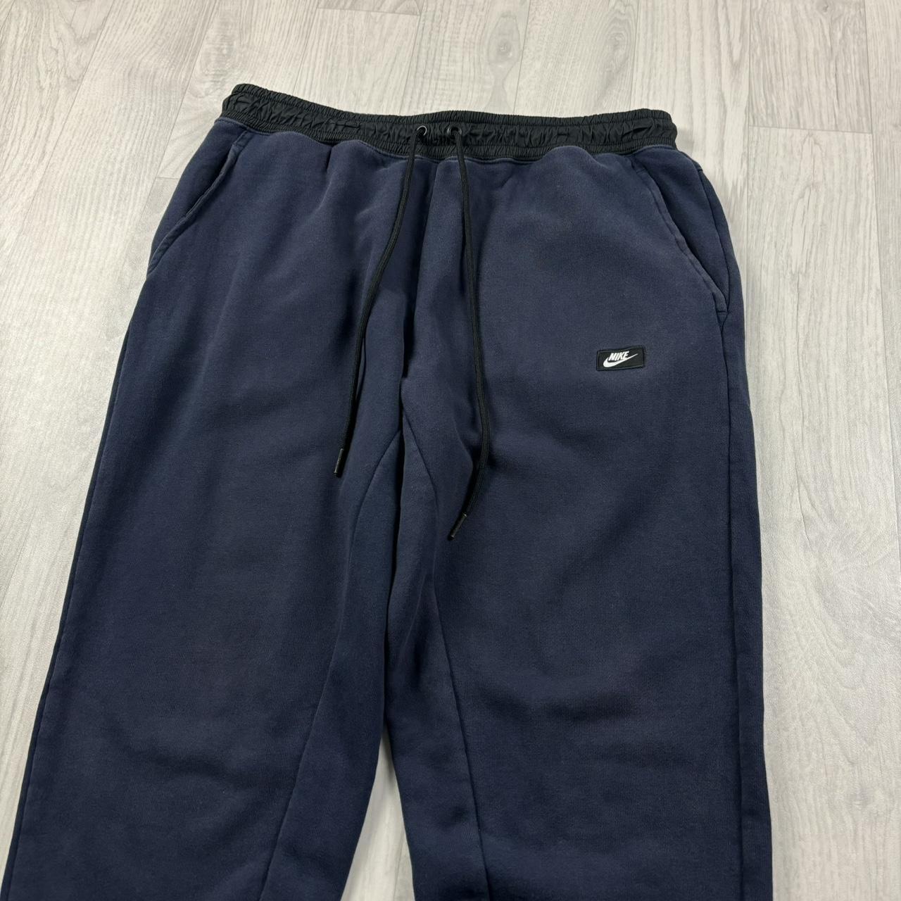 NIKE TAPERED COTTON SWEATPANTS NAVY