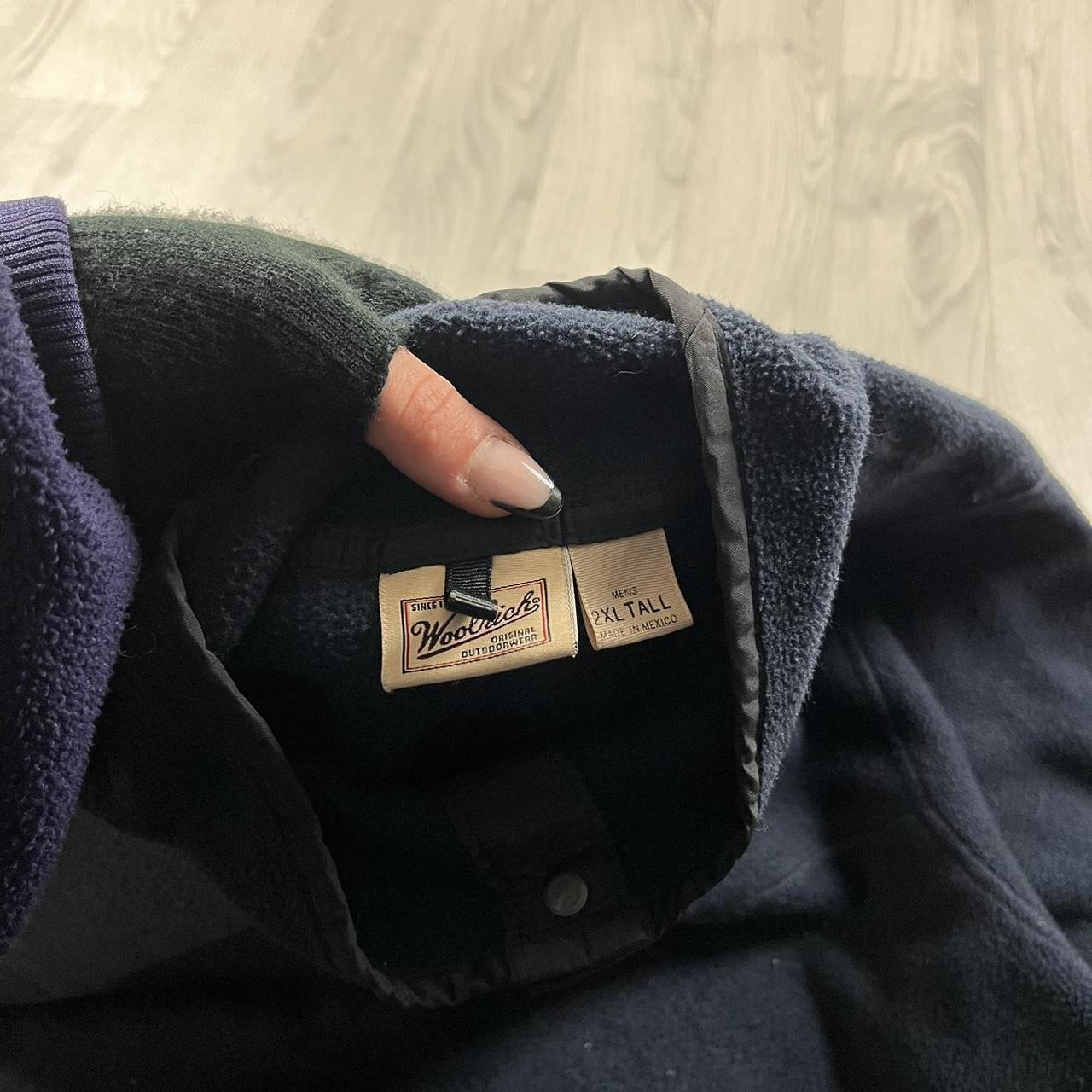 VINTAGE Y2K WOOLRICH SNAP T FLEECE SWEATSHIRT NAVY