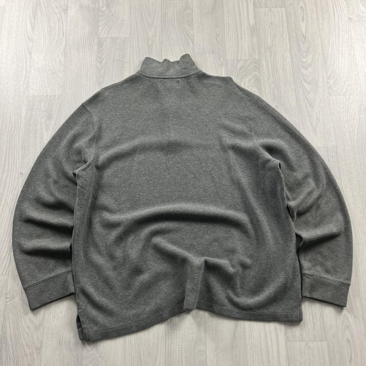 VINTAGE Y2K POLO RALPH LAUREN QUARTER ZIP KNITTED JUMPER GREY