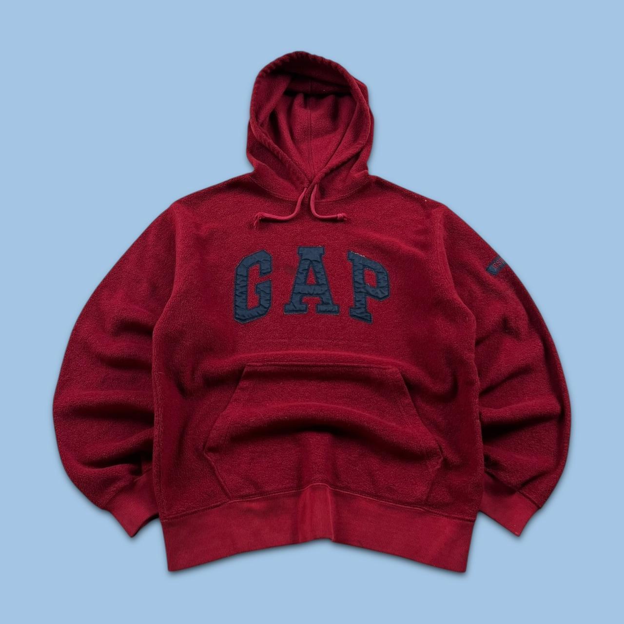 VINTAGE Y2K GAP FLEECE HOODIE BURGUNDY