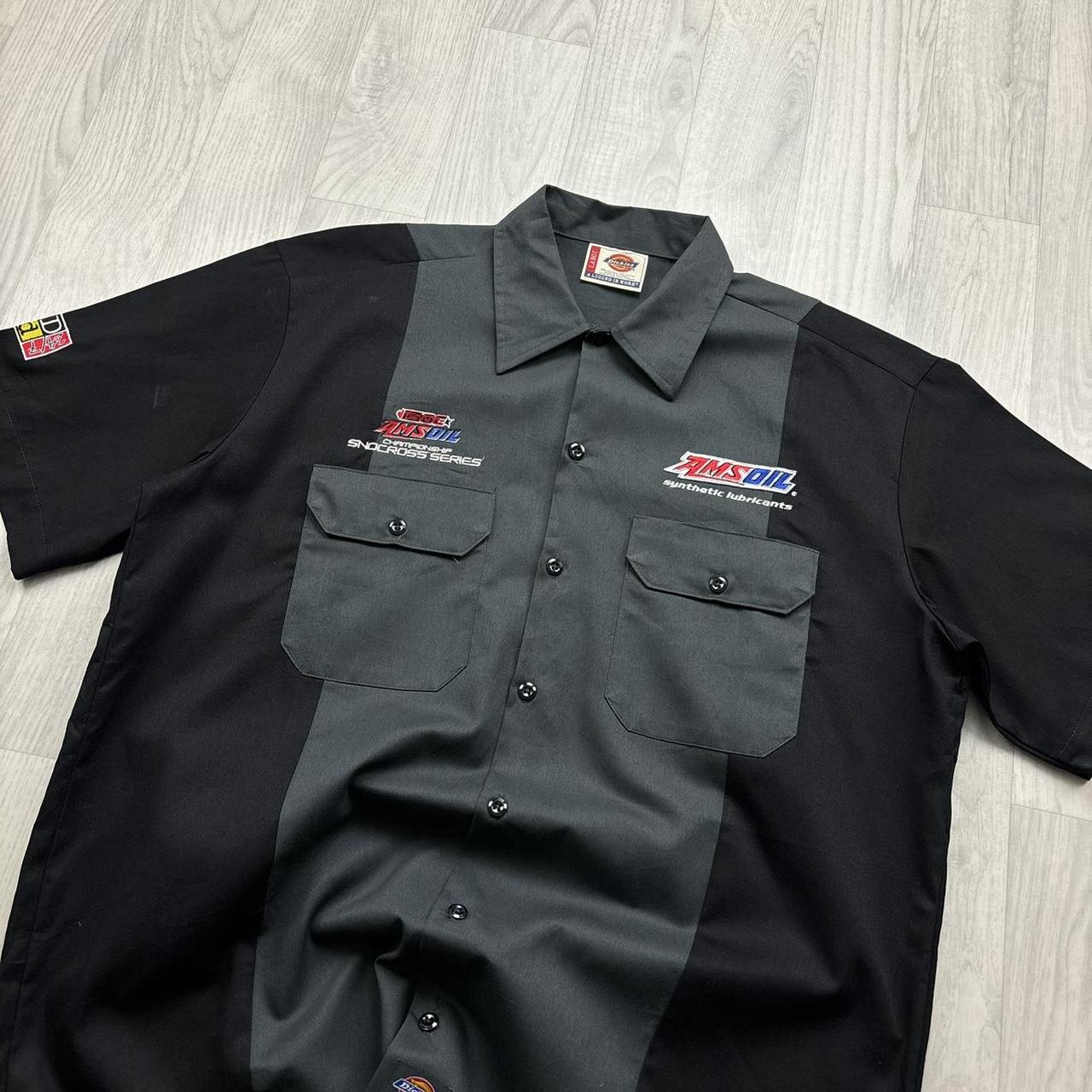 VINTAGE Y2K DICKIES UTILITY SHORT SLEEVE SHIRT GREY BLACK