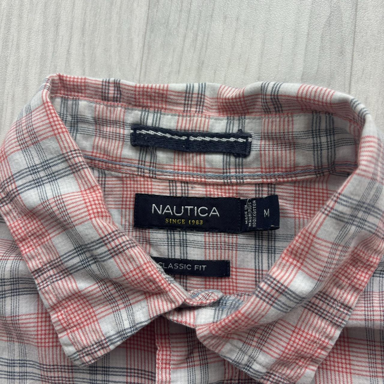 VINTAGE Y2K NAUTICA SHORT SLEEVE PLAID SHIRT PINK