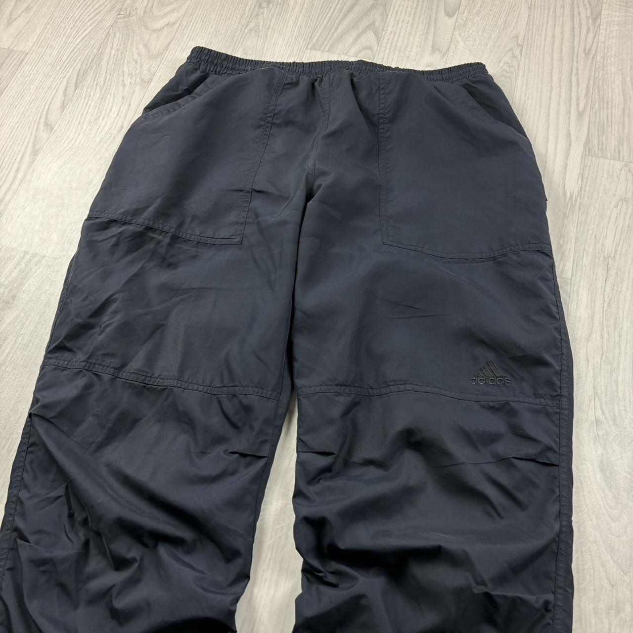 VINTAGE Y2K ADIDAS TECHNICAL BAGGY TRACKSUIT BOTTOMS NAVY