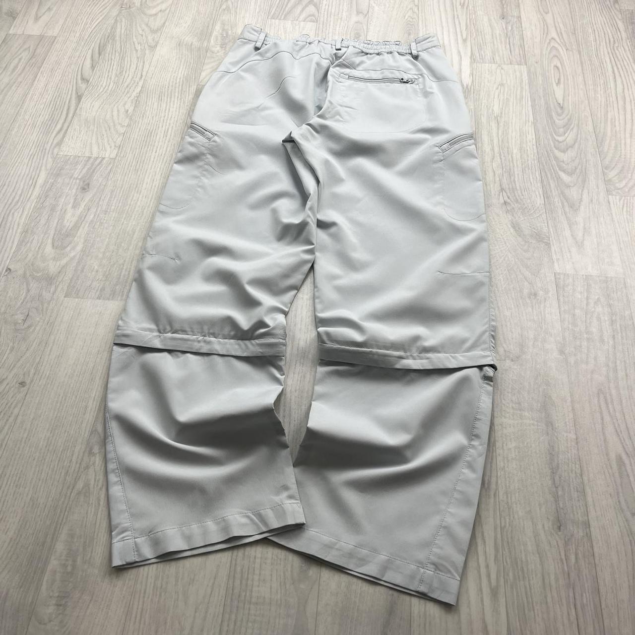 VINTAGE Y2K ADIDAS BAGGY TRACKSUIT BOTTOMS CREAM/GREY