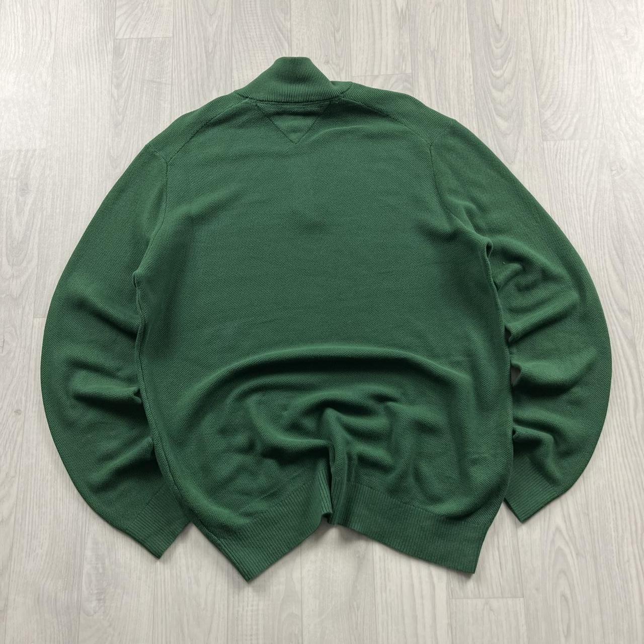 VINTAGE Y2K TOMMY HILFIGER QUARTER ZIP KNITTED JUMPER GREEN
