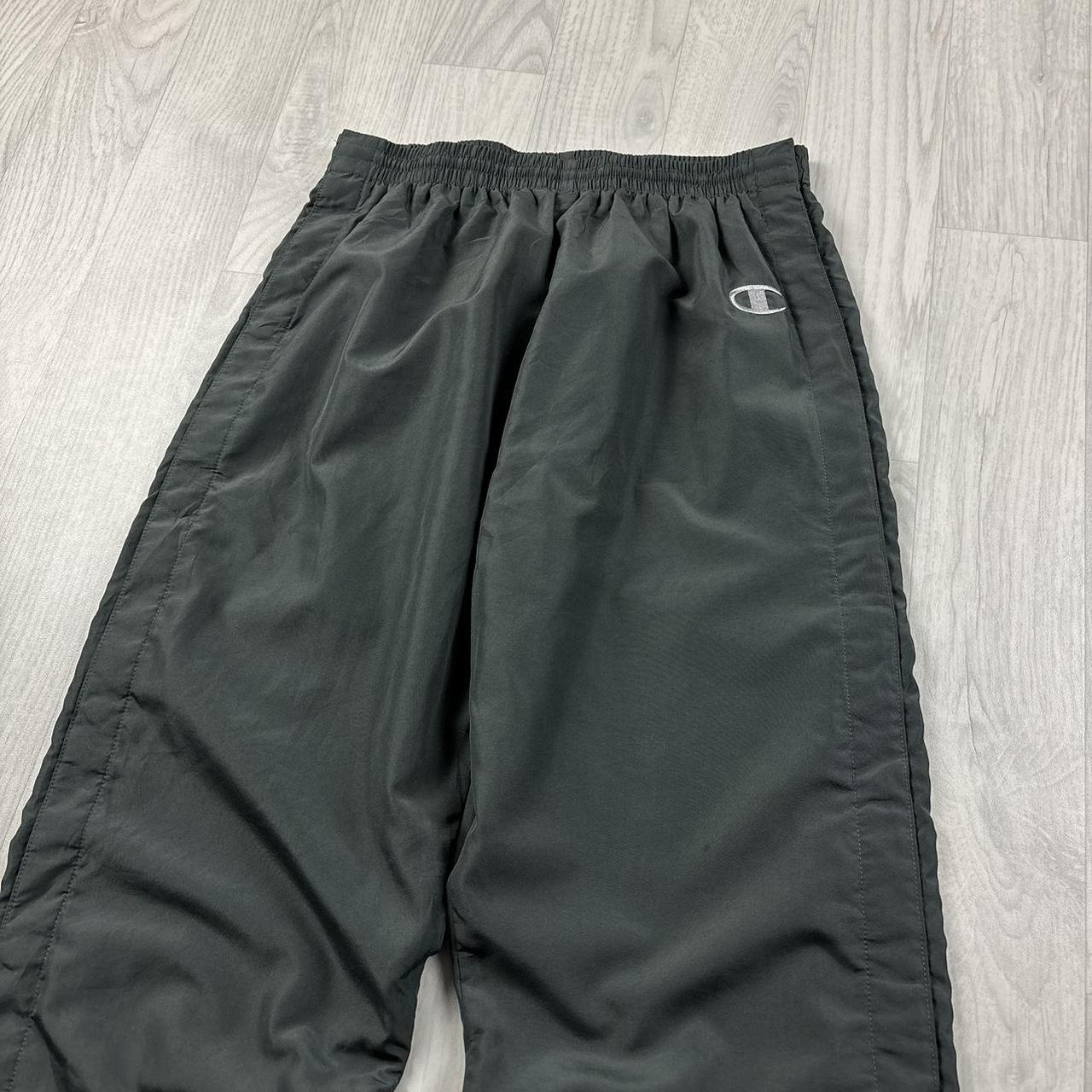 VINTAGE Y2K CHAMPION STRAIGHT LEG BAGGY TRACKSUIT BOTTOMS GREY