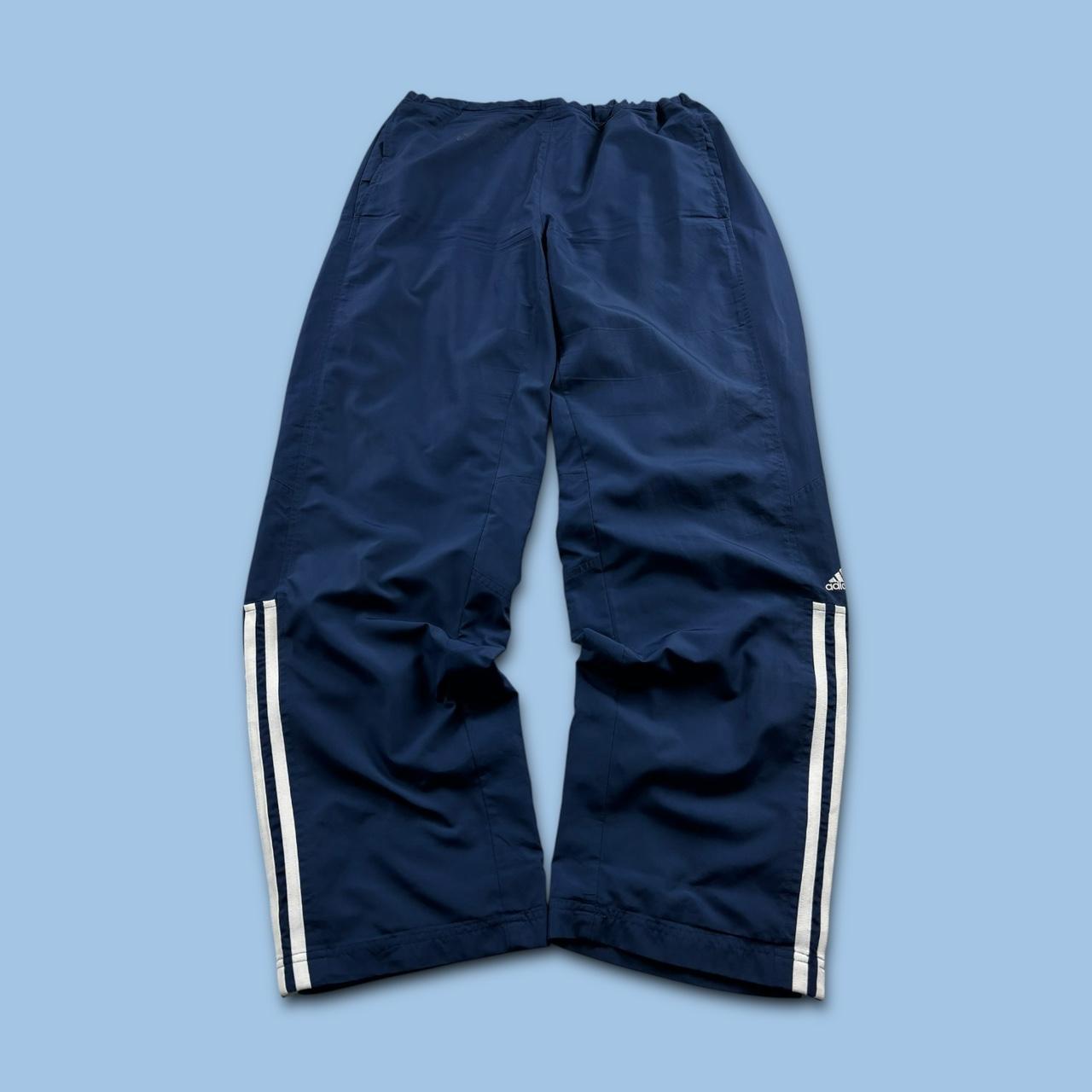 VINTAGE Y2K ADIDAS BAGGY TRACKSUIT BOTTOMS NAVY