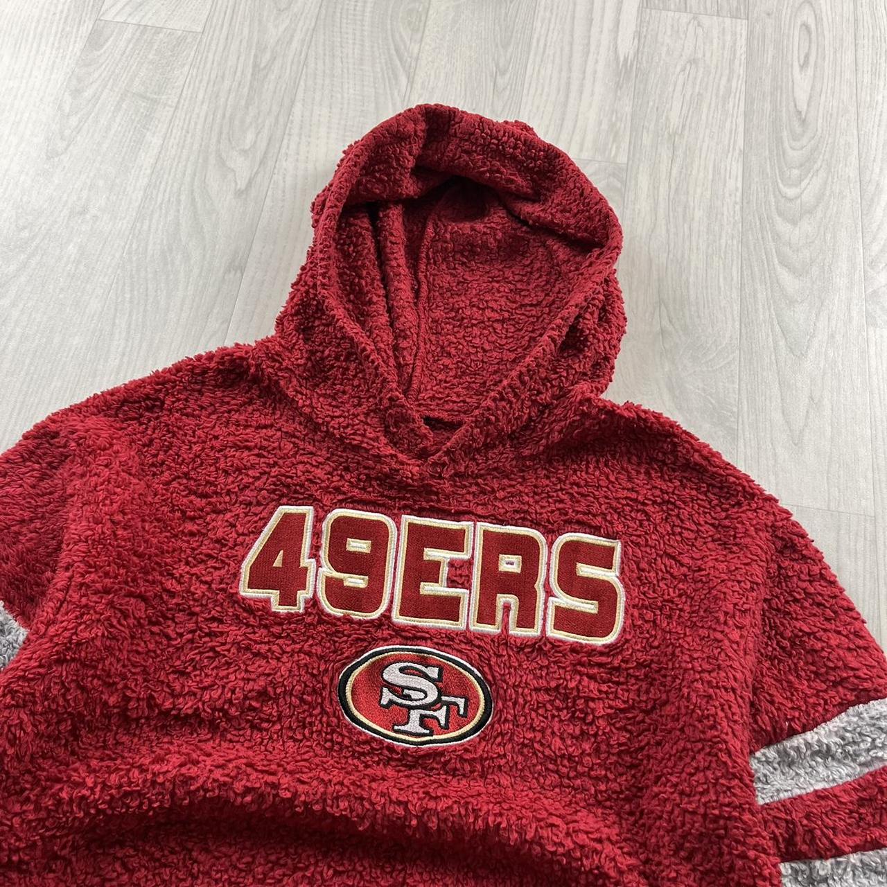 VINTAGE Y2K NFL 49ERS SHERPA FLEECE HOODIE RED