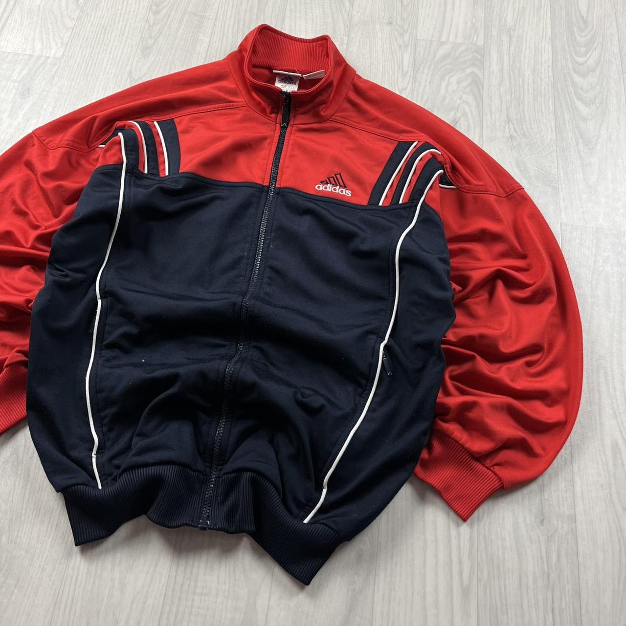 VINTAGE 90s ADIDAS ZIP UP TRACK JACKET RED