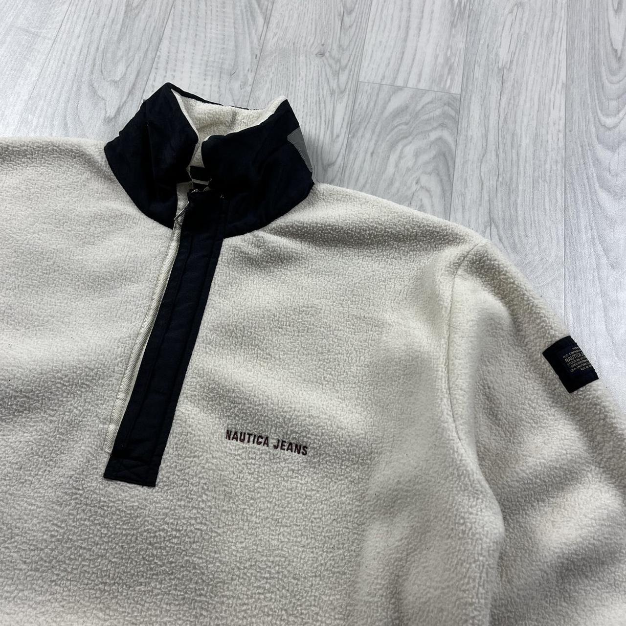 VINTAGE Y2K NAUTICA QUARTER ZIP FLEECE SWEATSHIRT CREAM