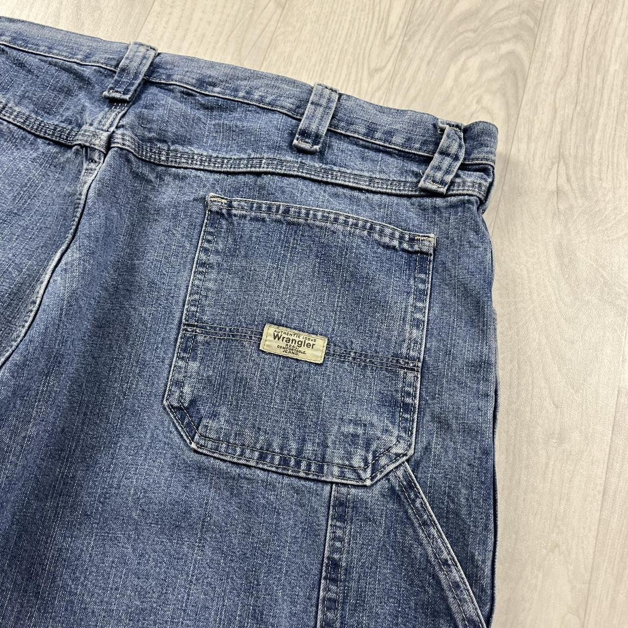 VINTAGE 00s WRANGLER BAGGY LOOSE CARPENTER JORTS BLUE
