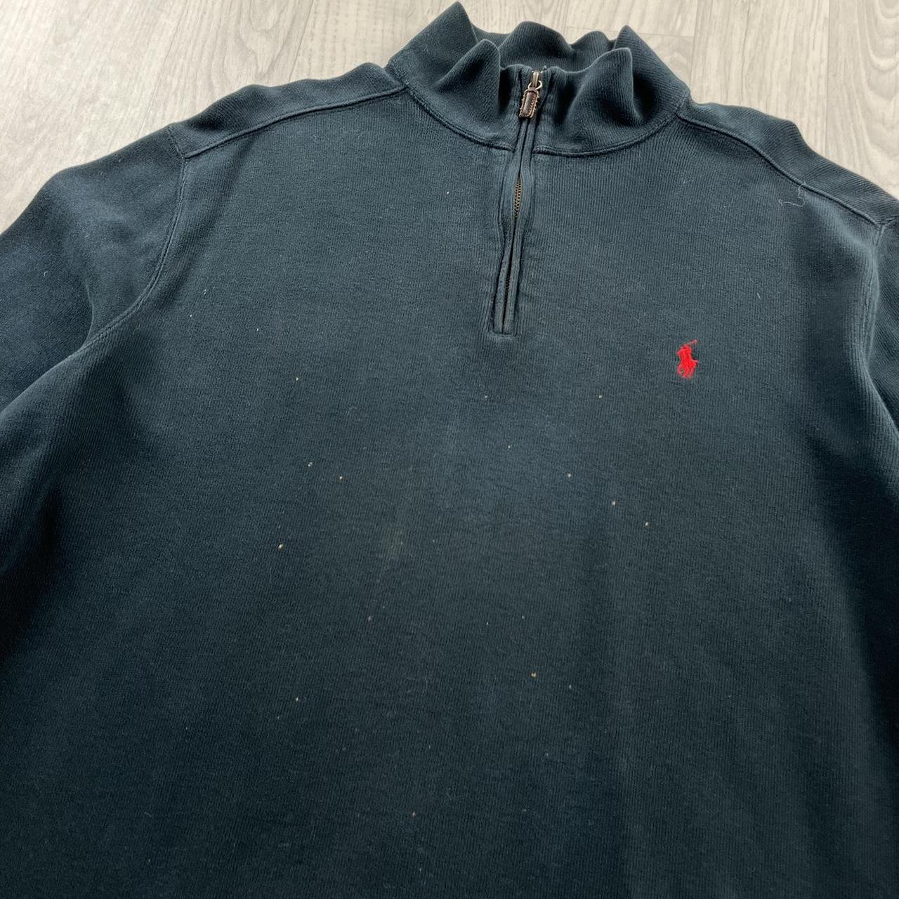 VINTAGE Y2K POLO RALPH LAUREN QUARTER ZIP KNITTED JUMPER NAVY
