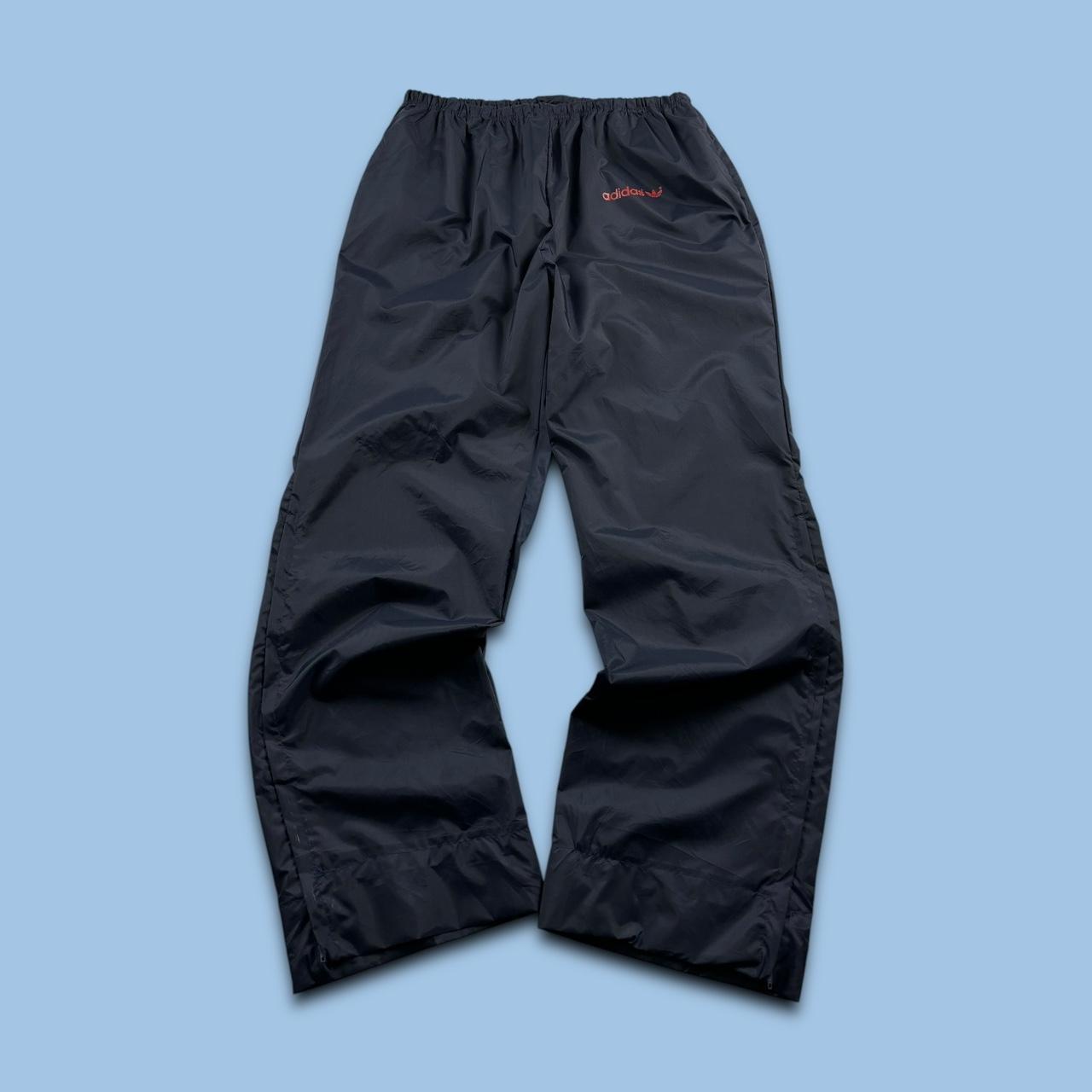 VINTAGE 90s ADIDAS BAGGY TRACKSUIT BOTTOMS NAVY