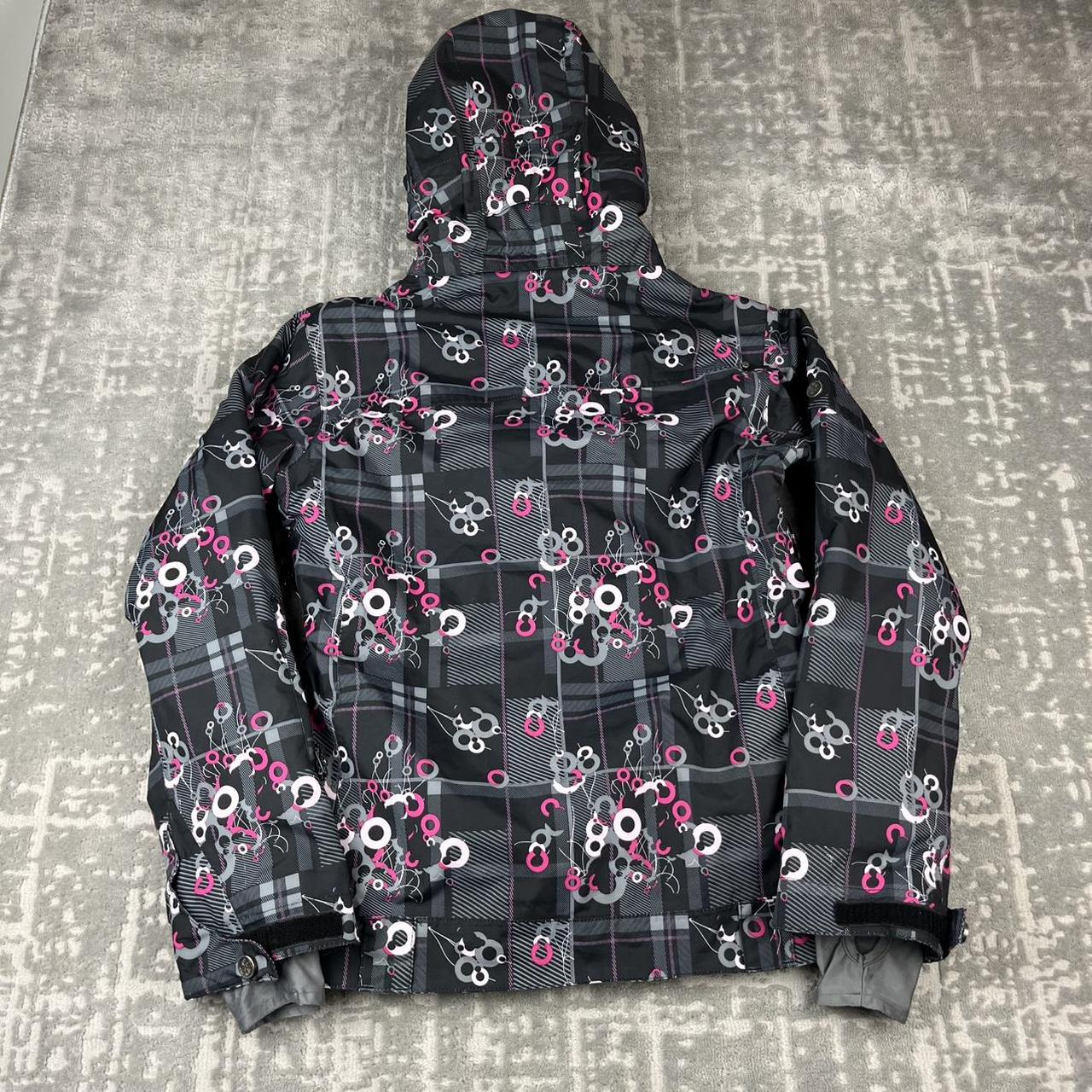 VINTAGE Y2K SURFANIC PLAID CHECKERED SKI JACKET BLACK