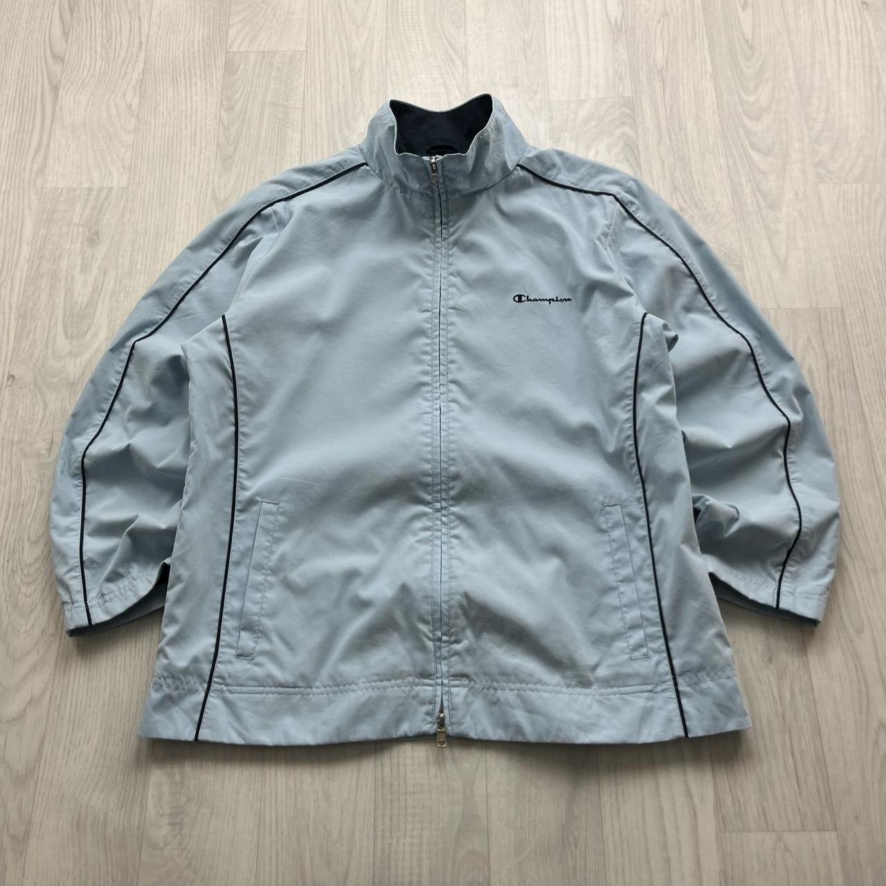 VINTAGE Y2K CHAMPION WINDBREAKER TRACK JACKET BABY BLUE