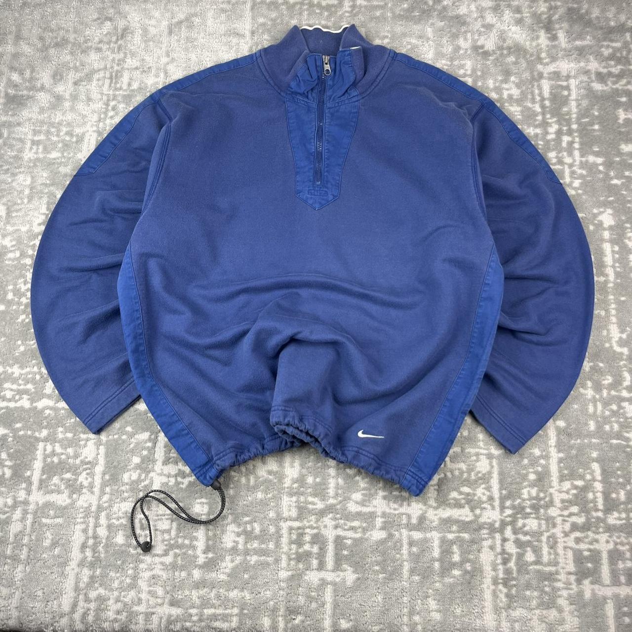 VINTAGE Y2K NIKE QUARTER ZIP TECHNICAL BOXY SWEATSHIRT BLUE